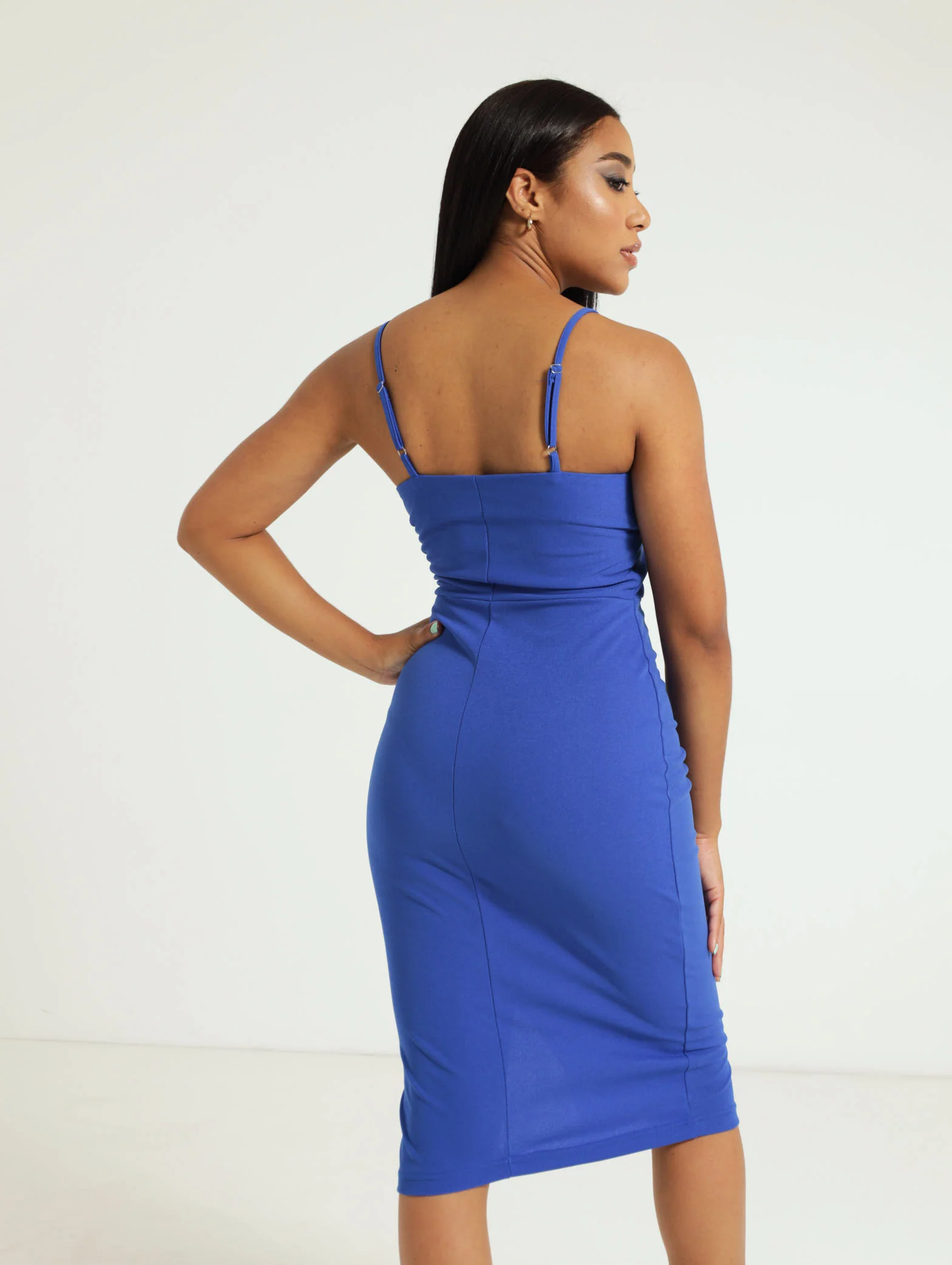 Halter Neck Slit Hem Midi Dress - Image 3