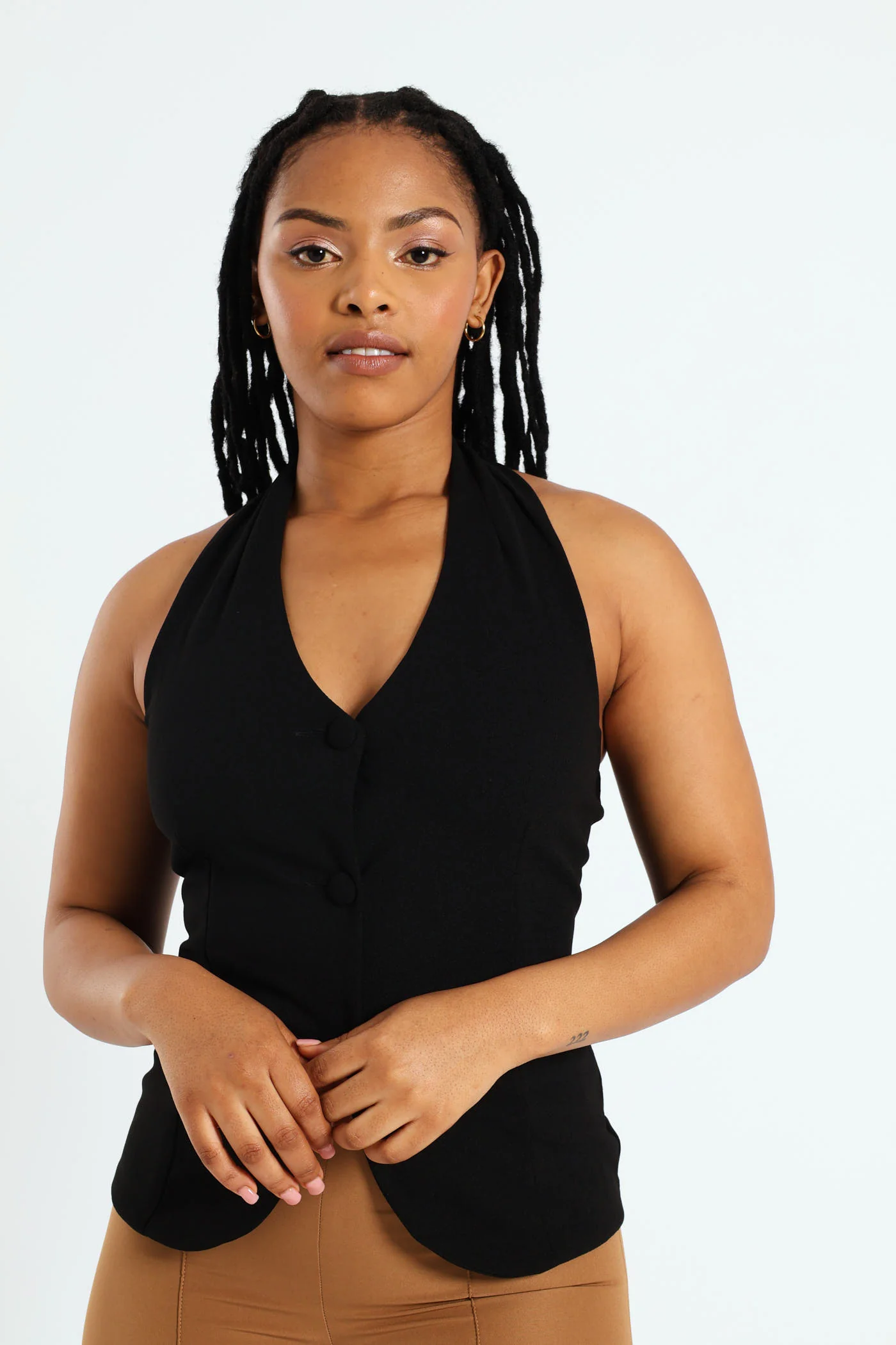 Halter Waistcoat - Black