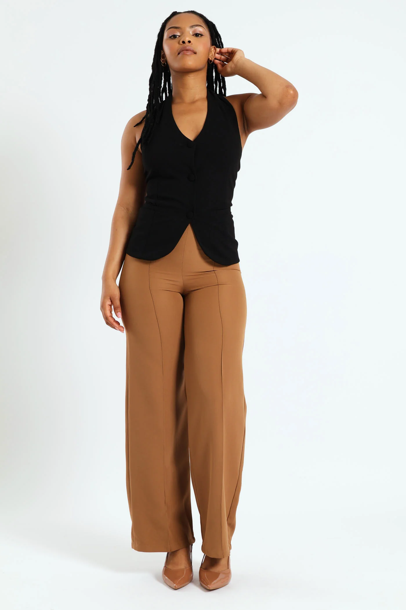 Halter Waistcoat - Black - Image 2