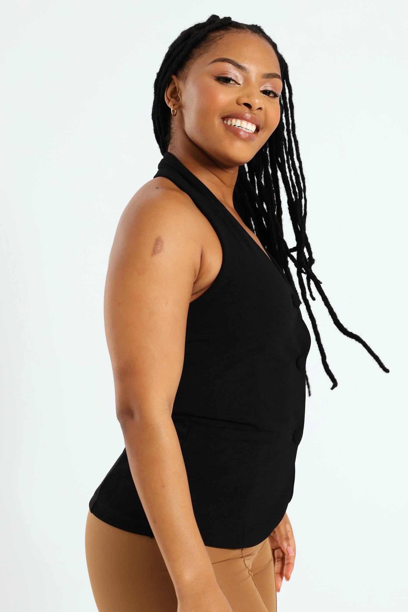 Halter Waistcoat - Black - Image 3