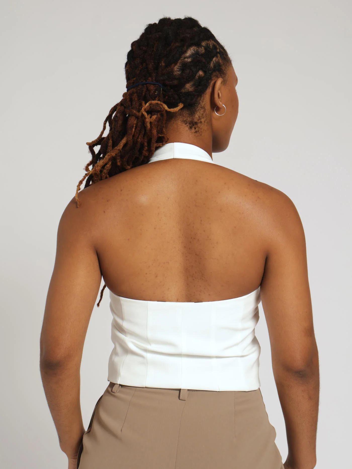 Halter Waistcoat - White - Image 3
