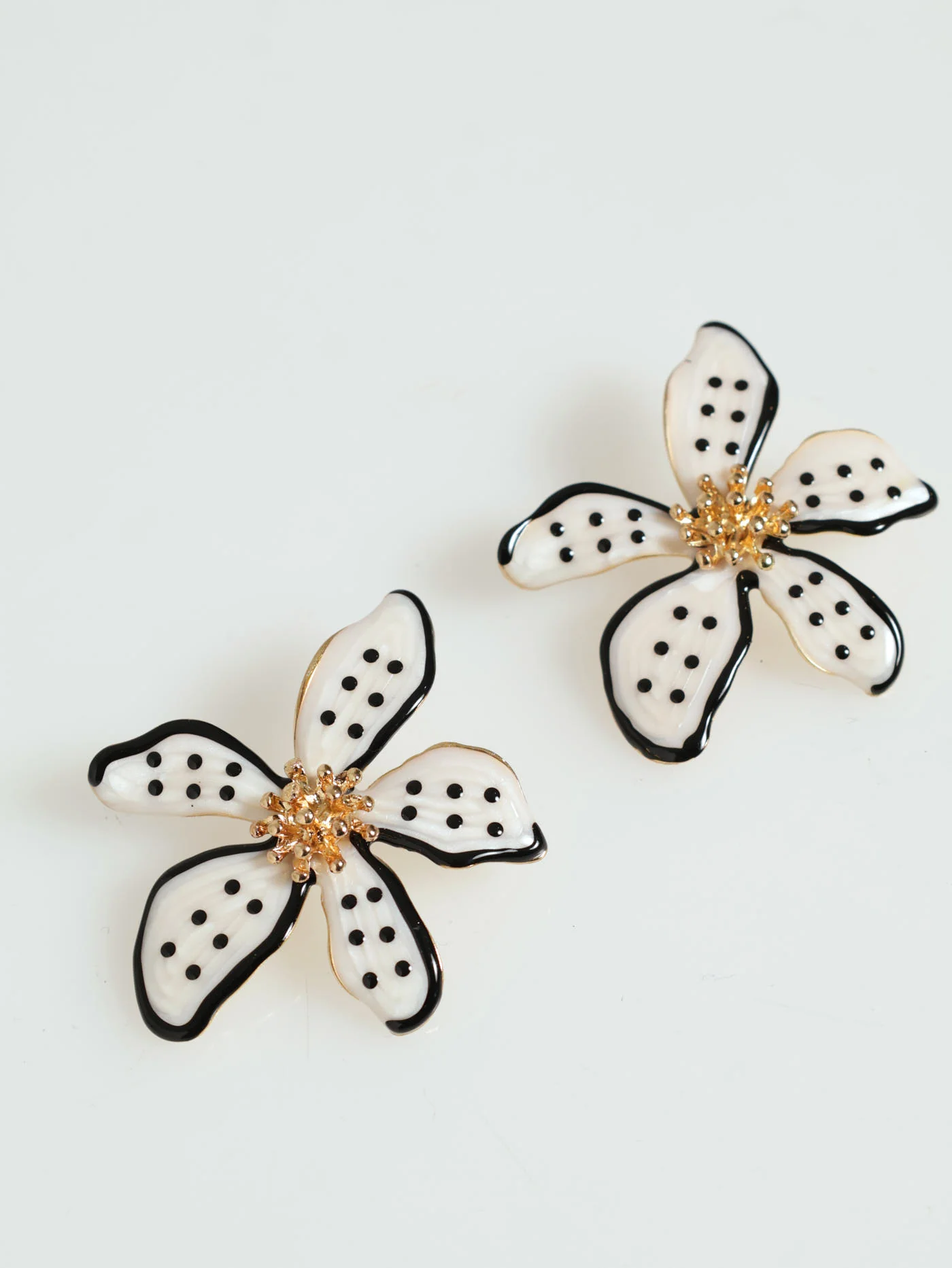 Hand Painted Flower Statement Earrings - Image 2