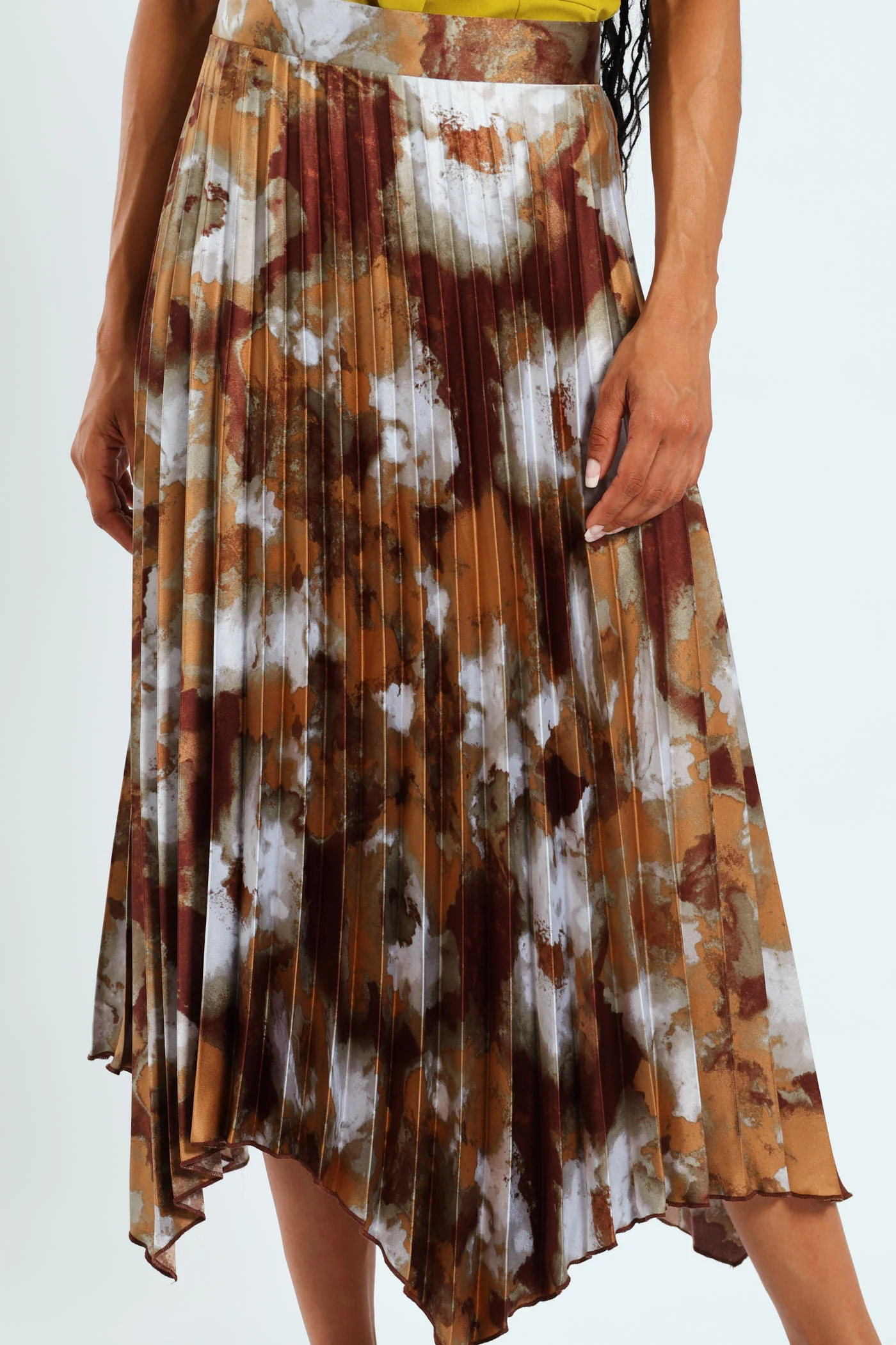 Hankey Hem Pleated Skirt - Marble Acid