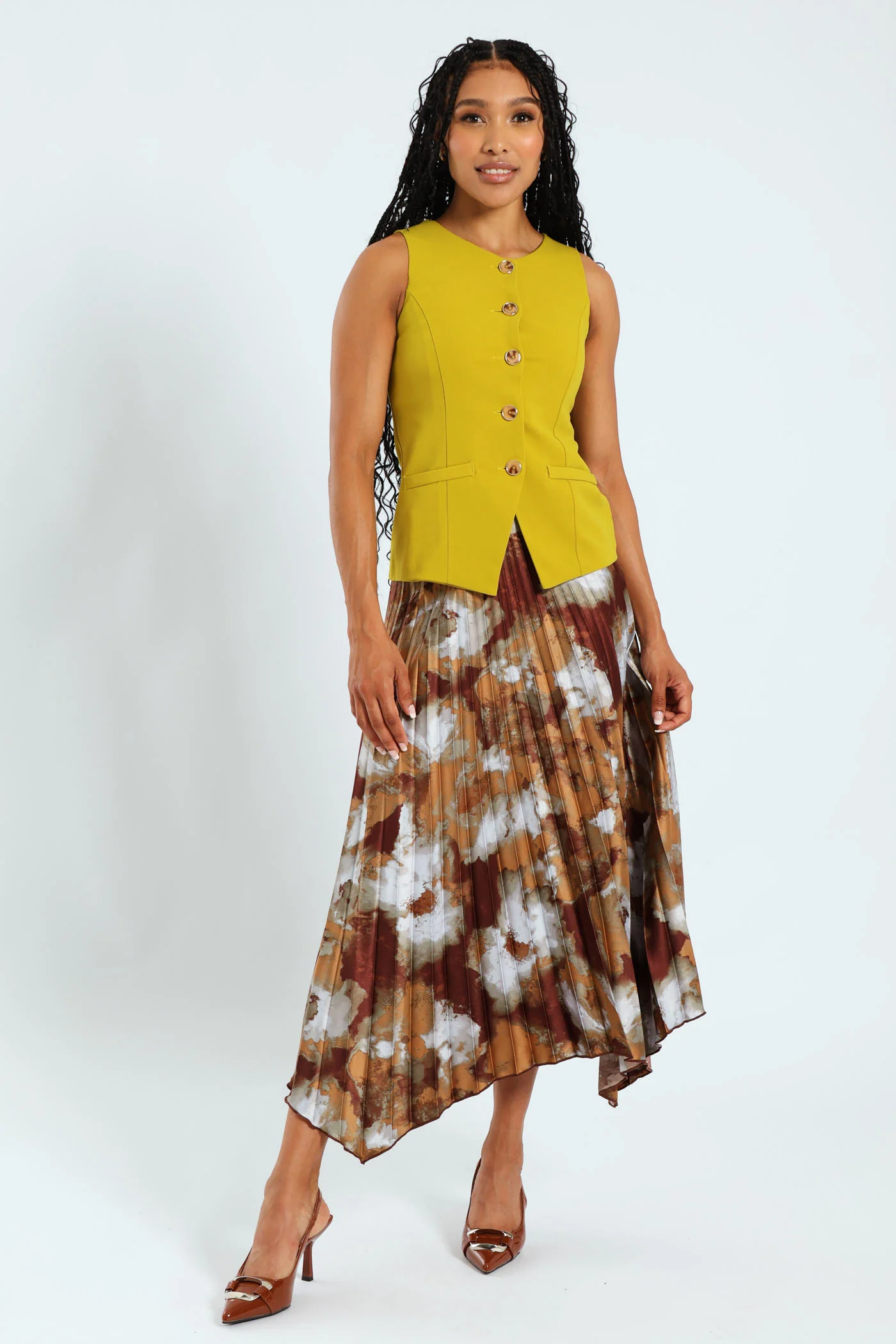 Hankey Hem Pleated Skirt - Marble Acid - Image 2