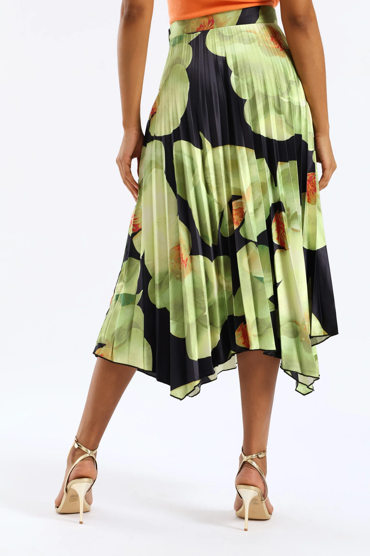 Hankey Hem Pleated Skirt - Multi - Image 2