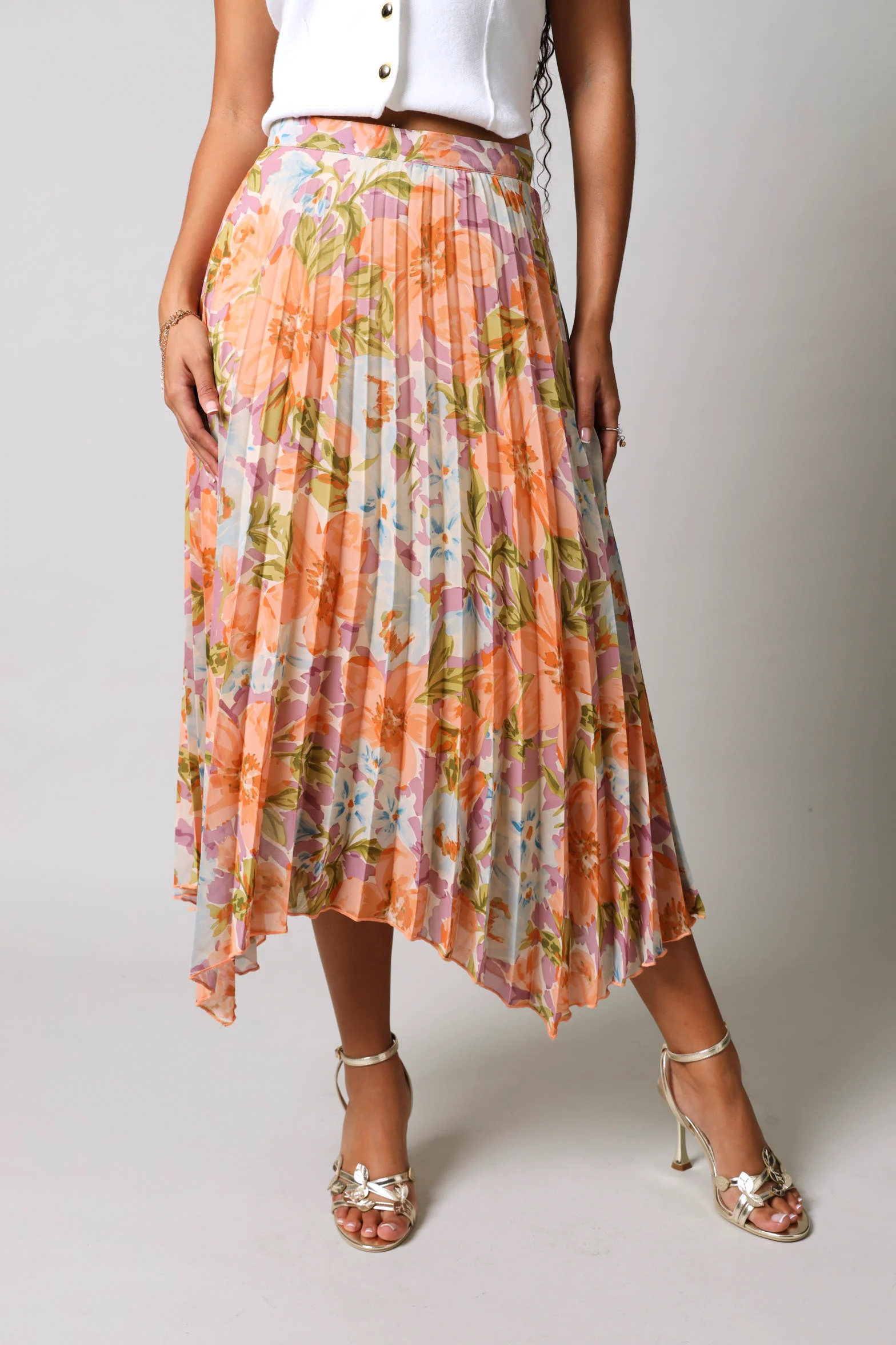 Hanky Hem Chiffon Skirt - Floral