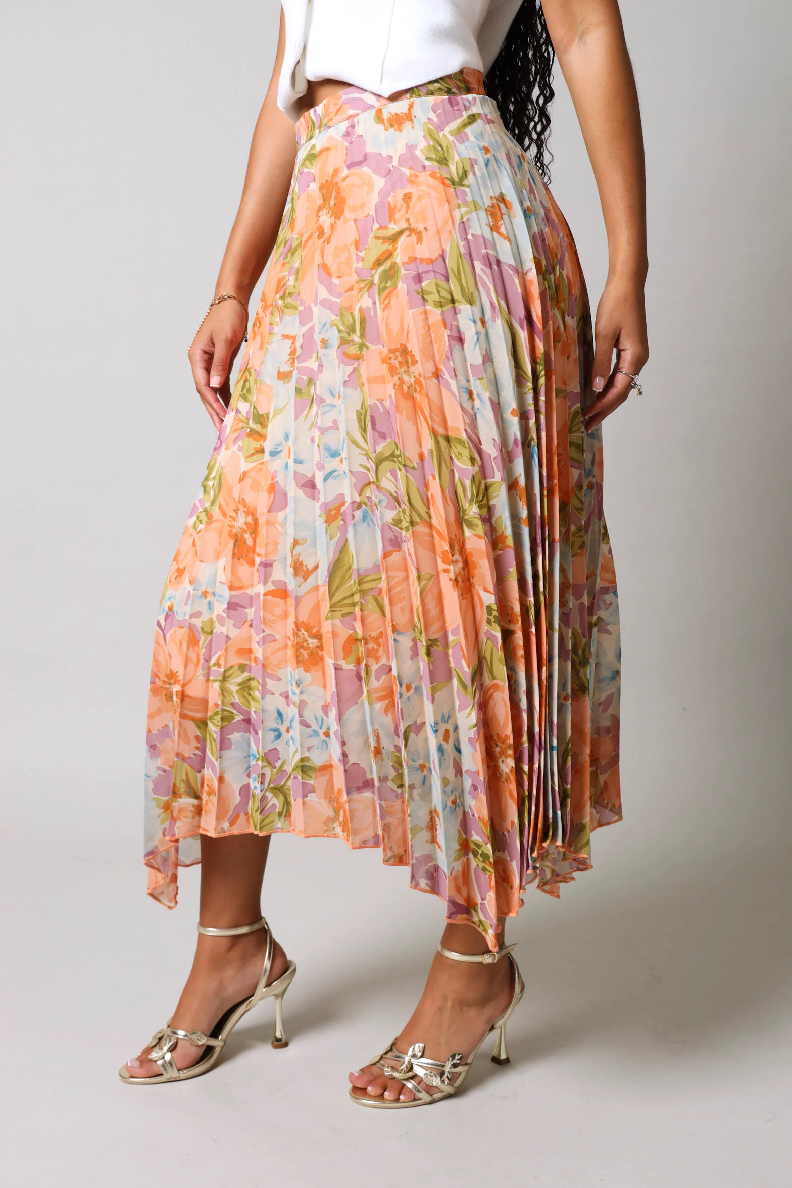 Hanky Hem Chiffon Skirt - Floral - Image 3