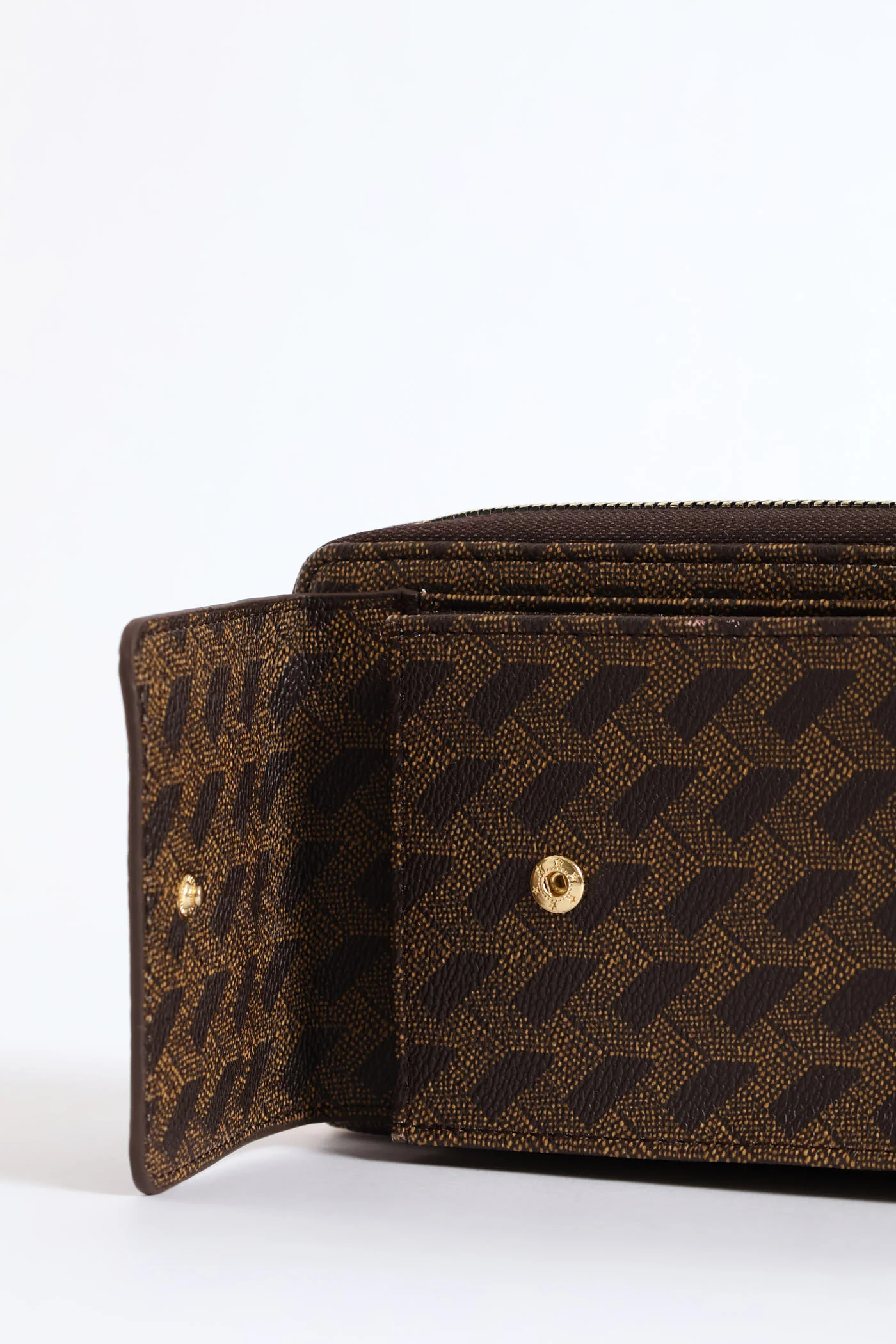 Heart Charm Monogram Cellphone Satchel Bag - Brown - Image 4