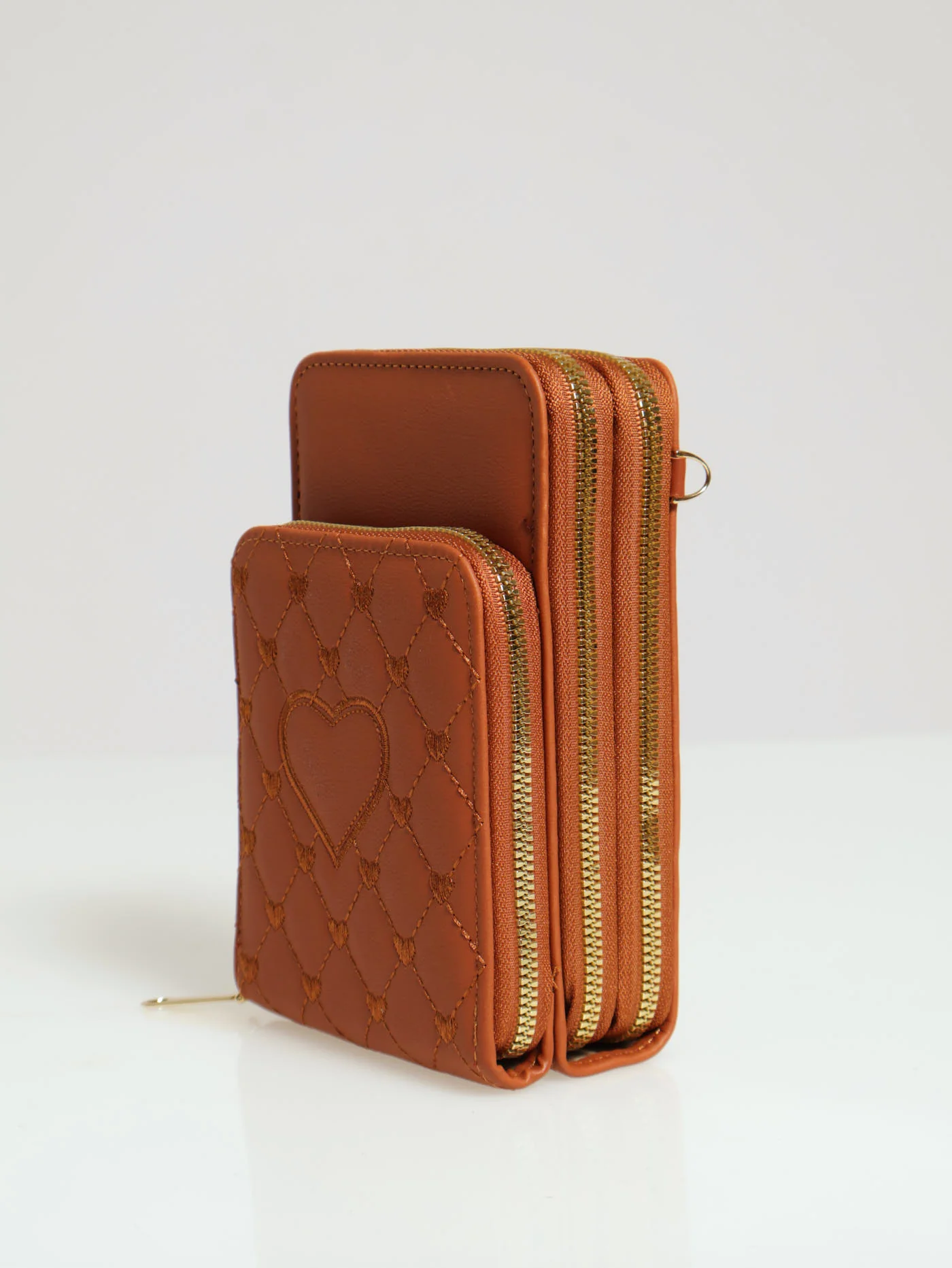 Heart Pattern Quilted Cellphone Satchel - Image 2
