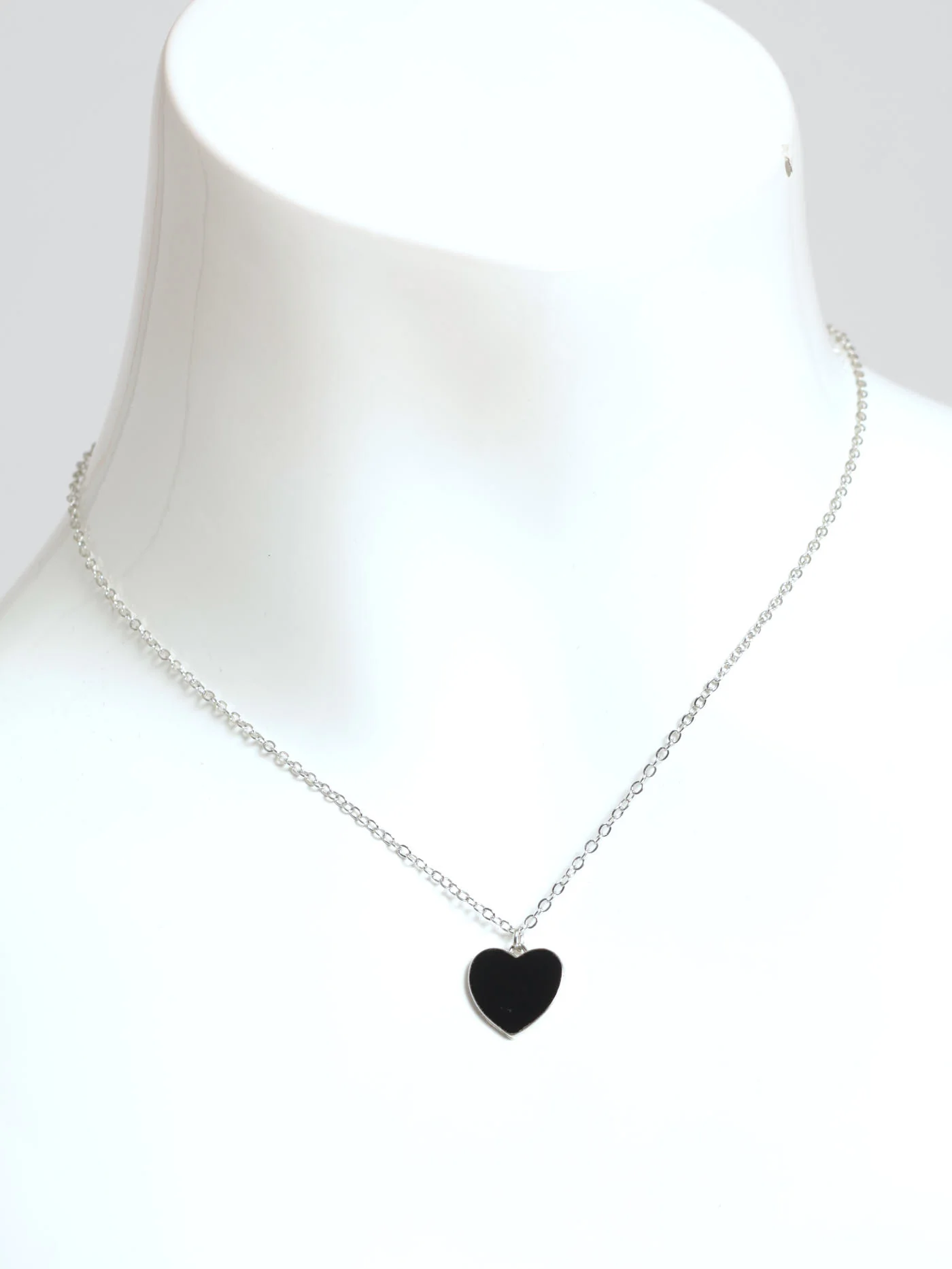 Heart Pendant Necklace & Earrings - Silver
