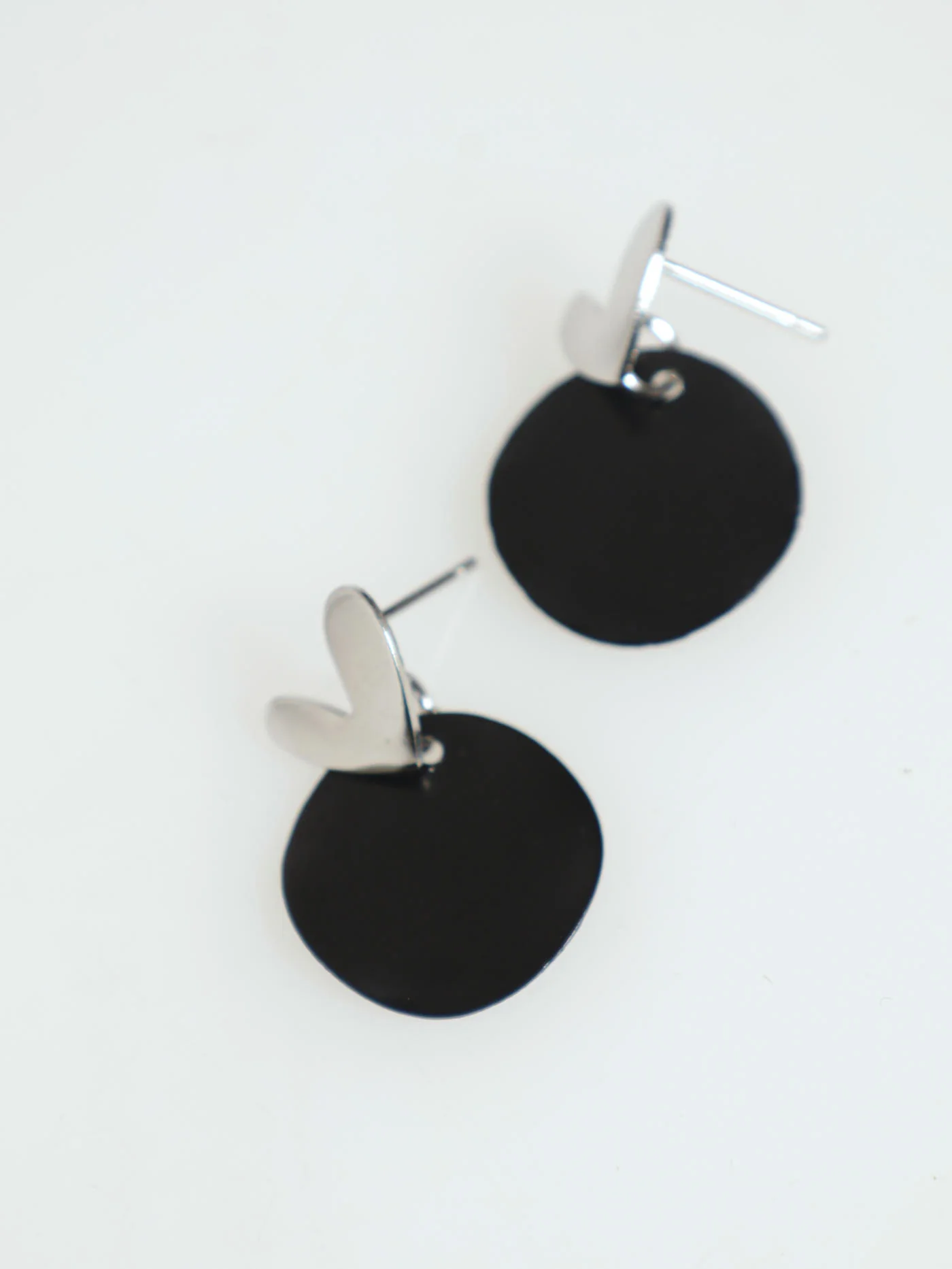 Heart Pendant Necklace & Earrings - Silver - Image 2