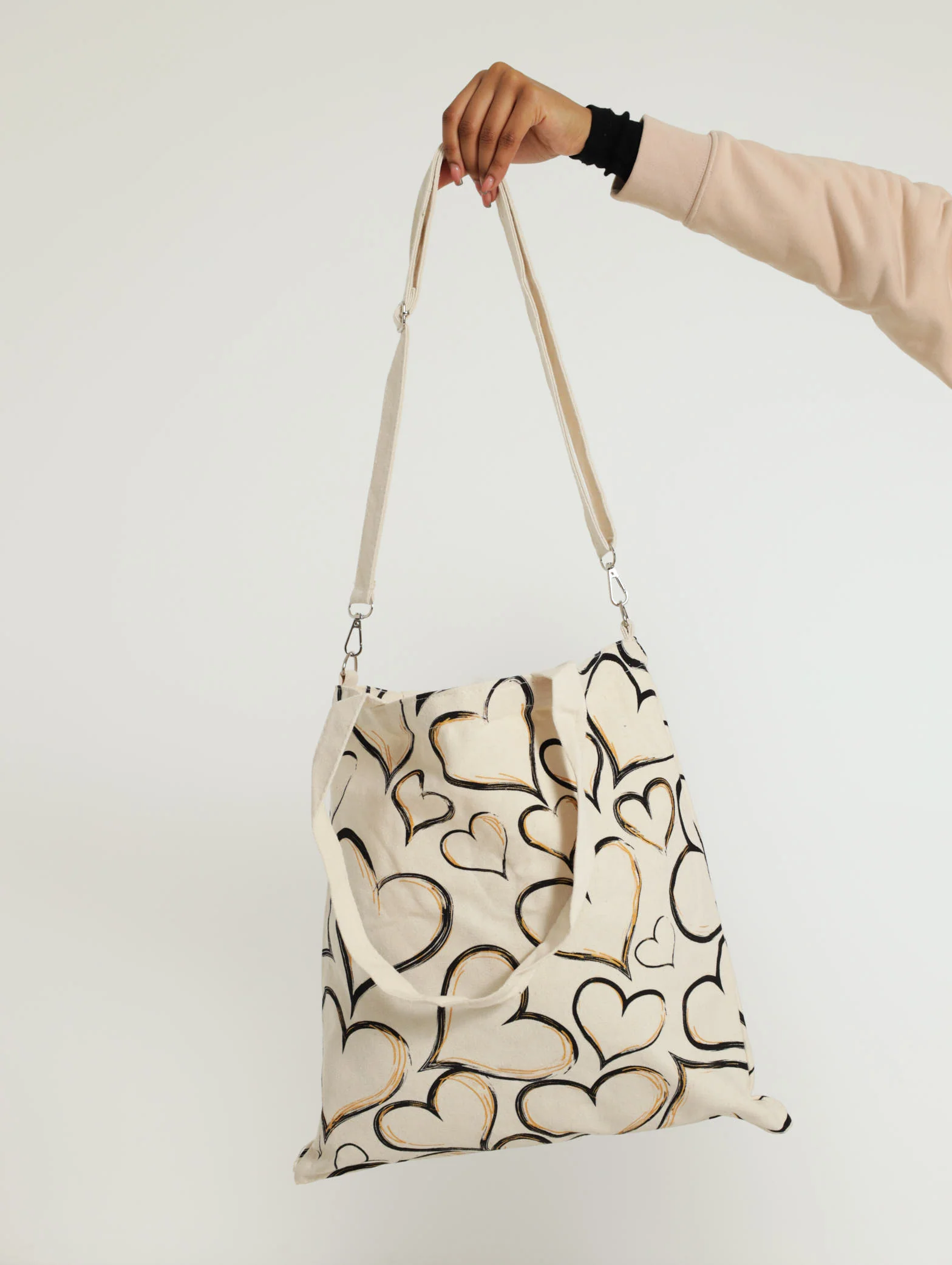 Heart Print Canvas Shopper Bag - Image 2