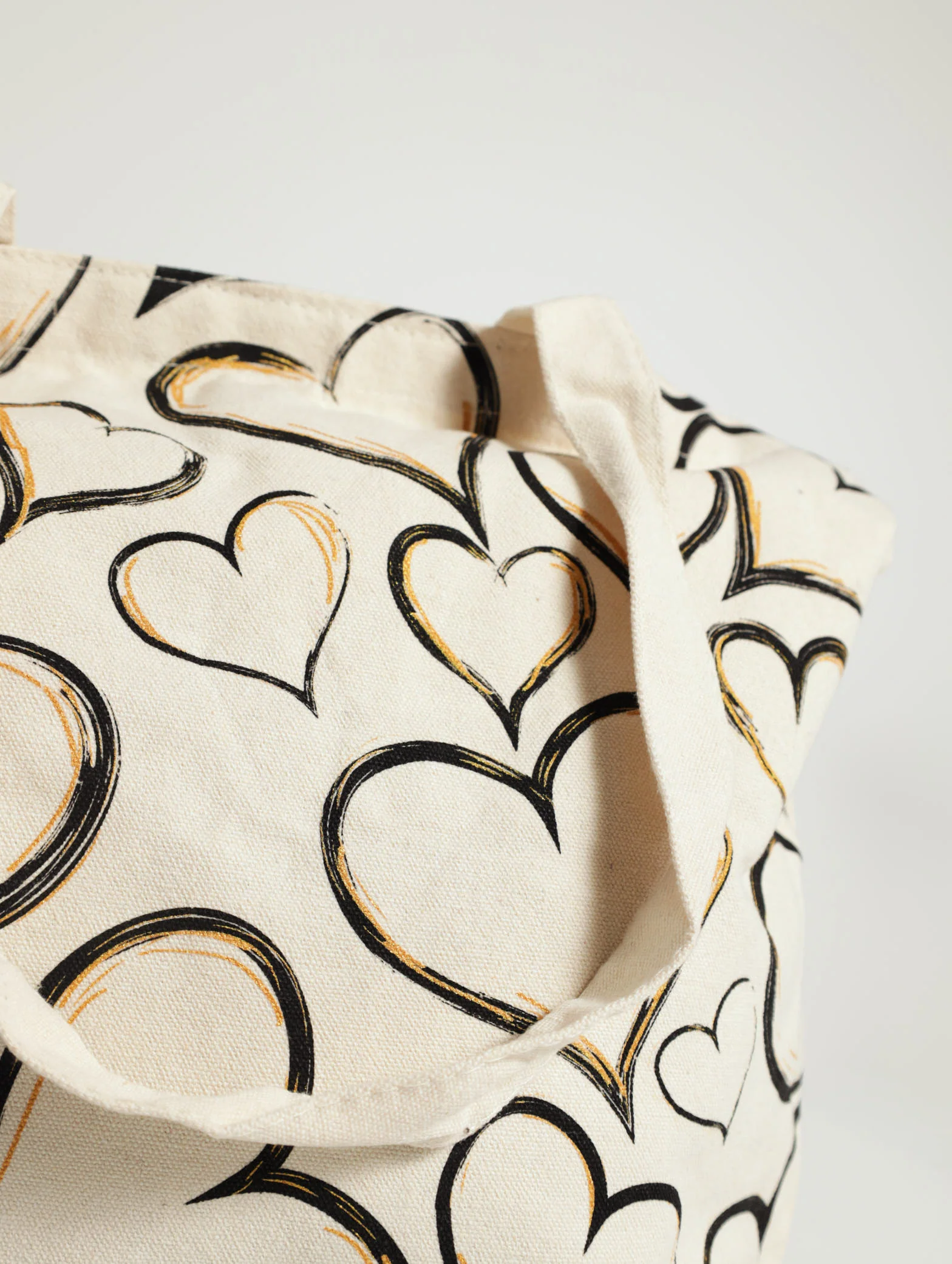 Heart Print Canvas Shopper Bag - Image 3