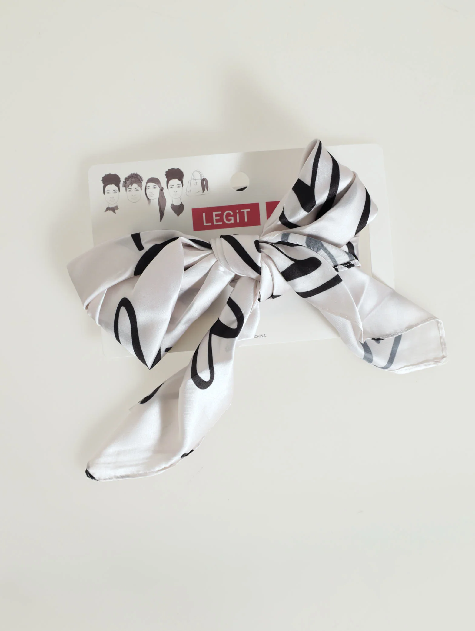Heart Print Satin Scarf