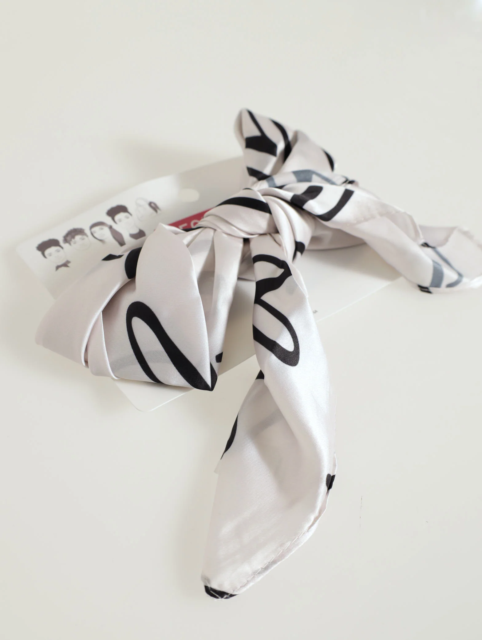 Heart Print Satin Scarf - Image 2