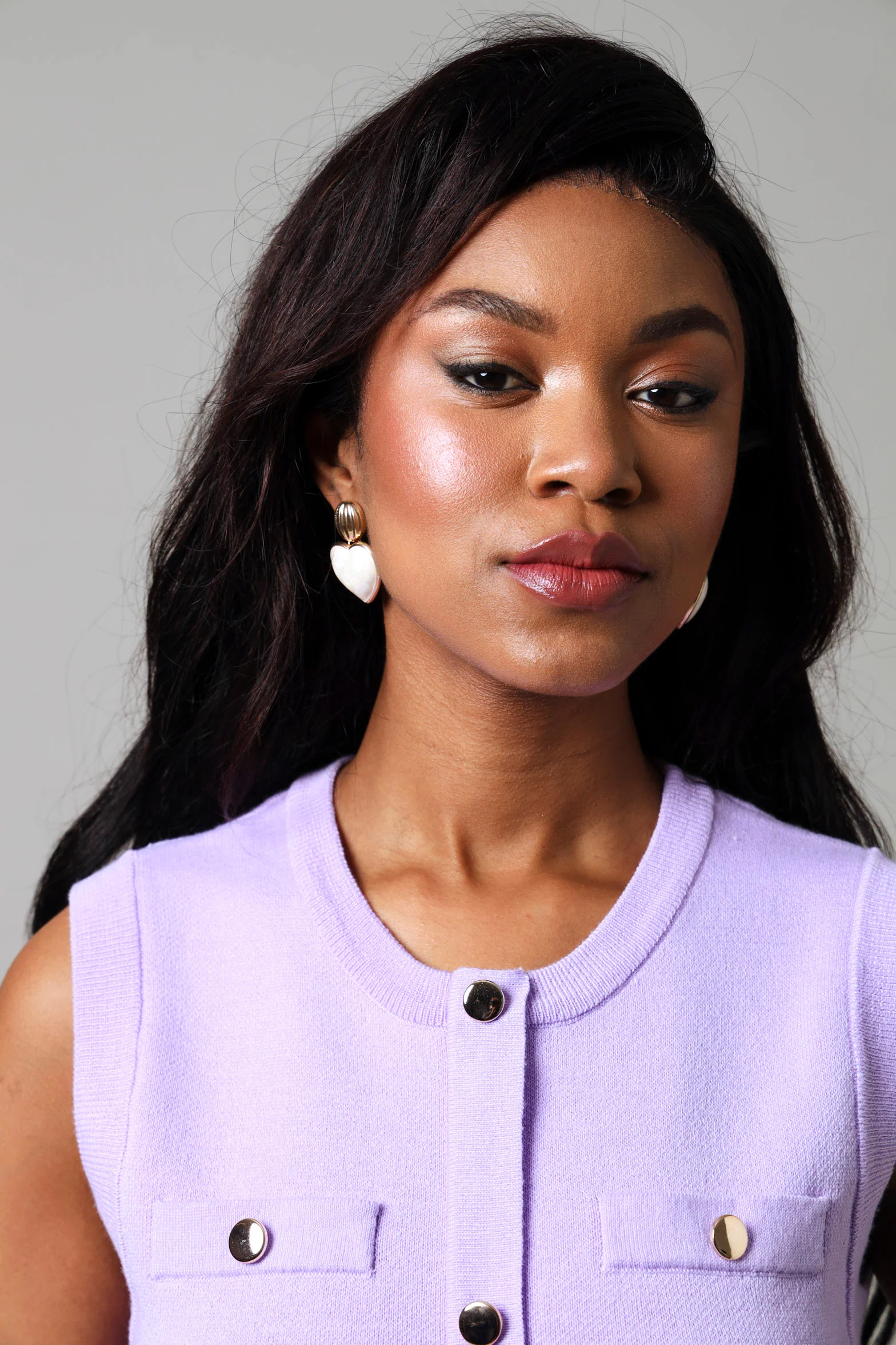 Heart Statement Earring - Gold - Image 2