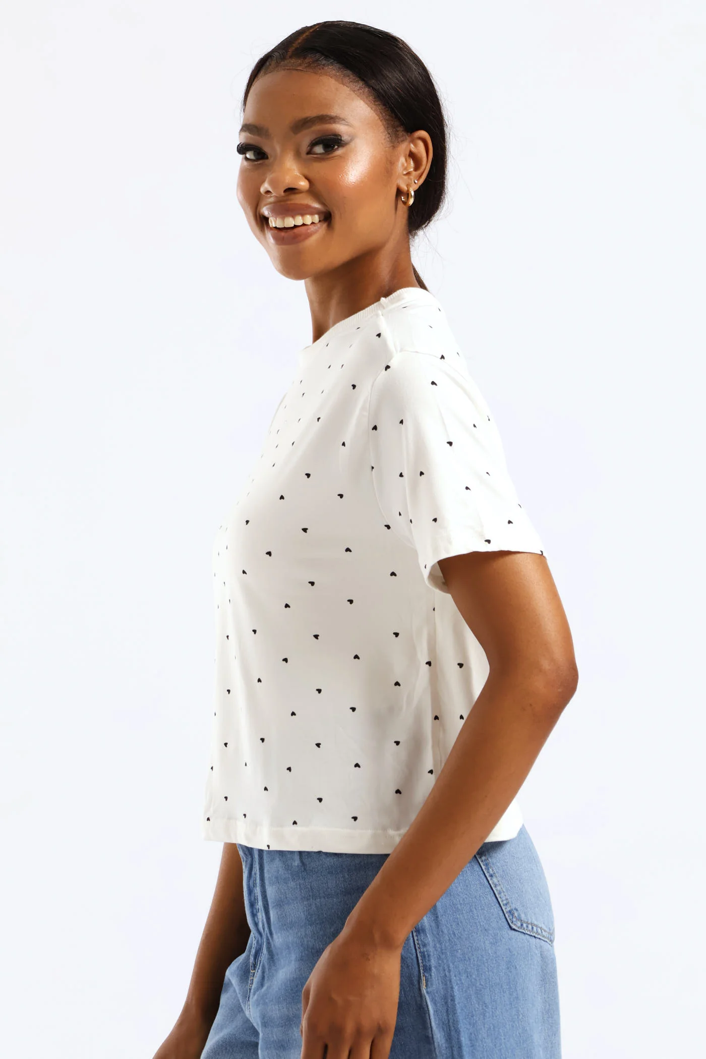Heart Tee - White/Black - Image 3