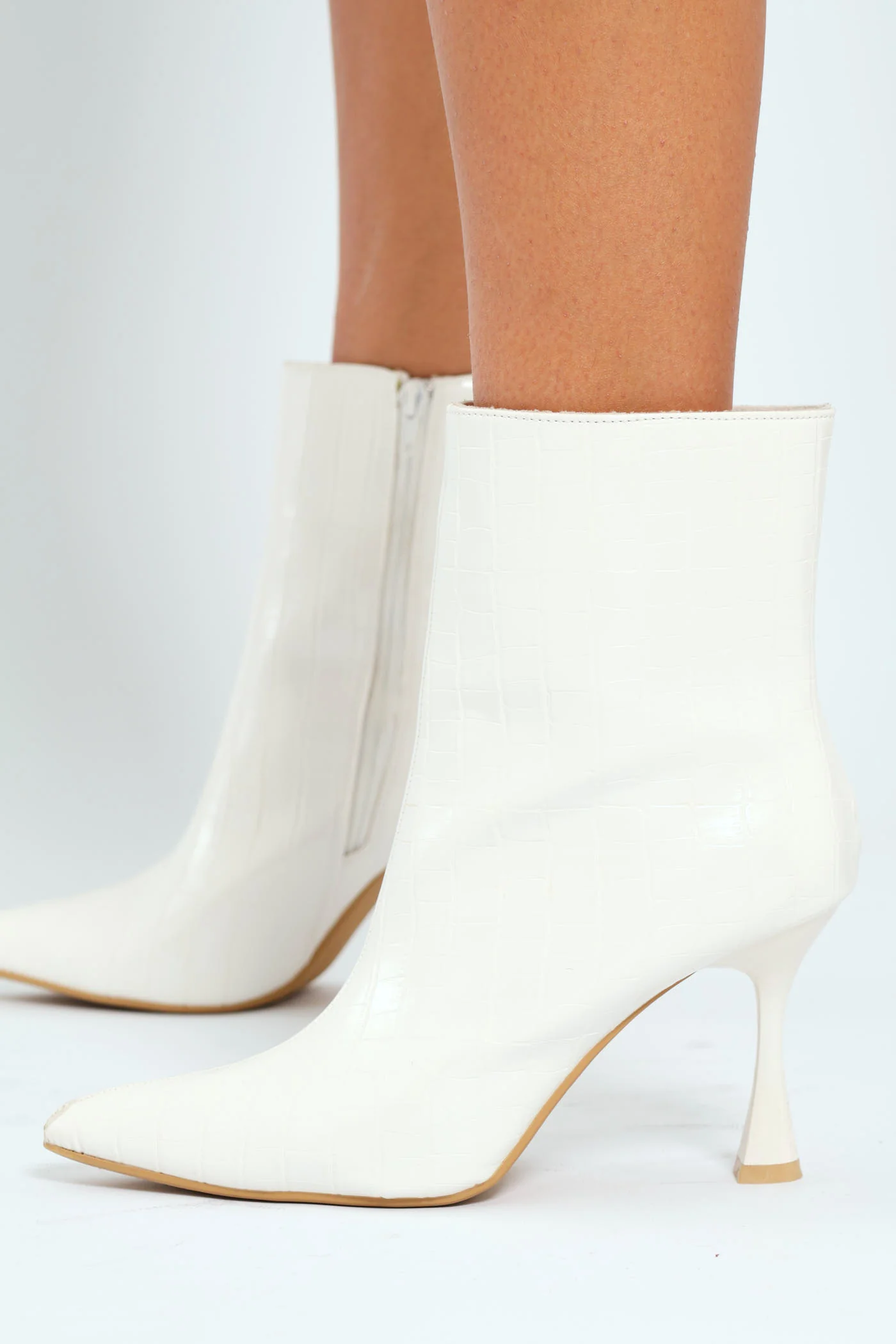 Heeled Ankle Boot - White - Image 3
