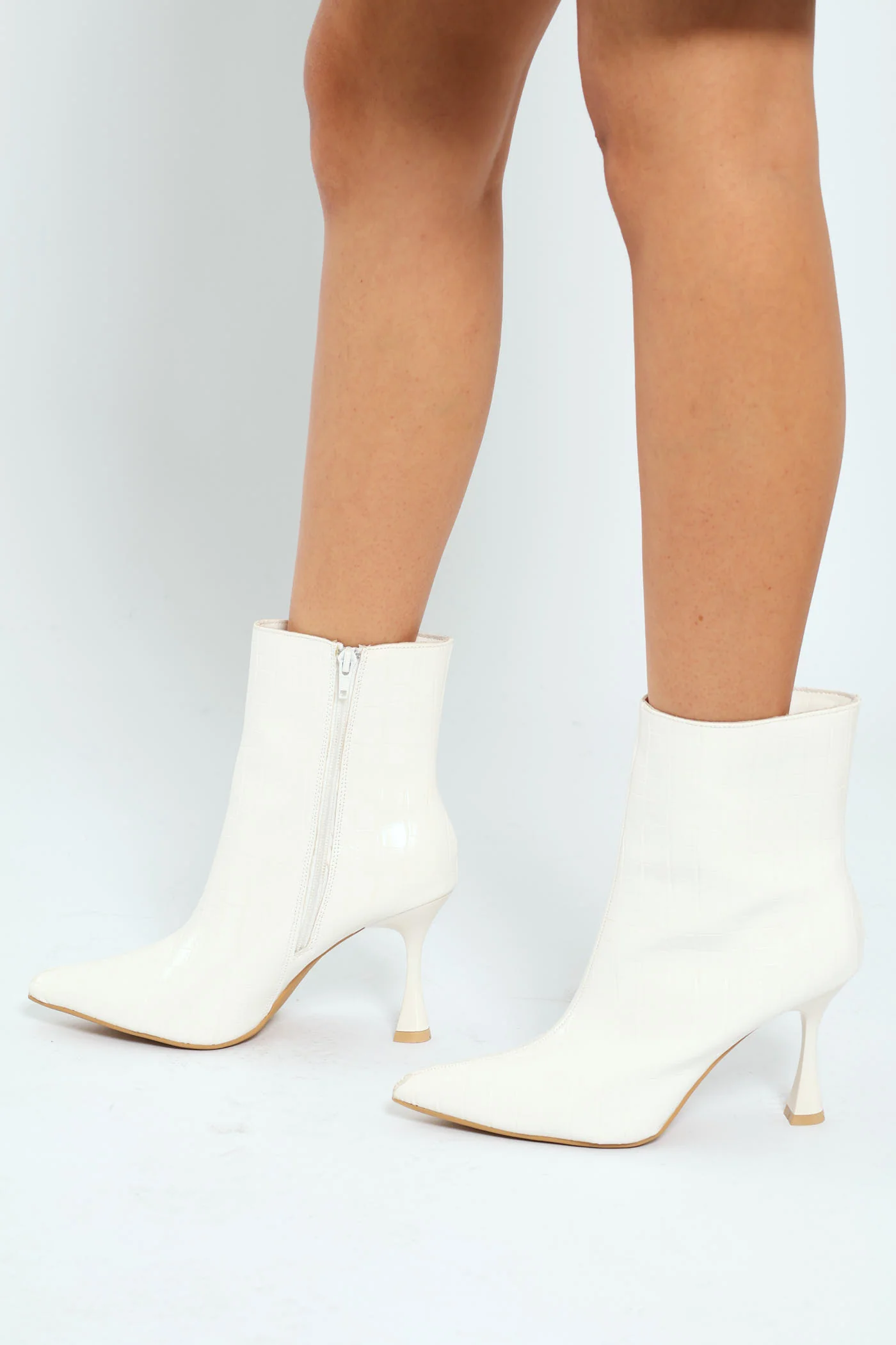 Heeled Ankle Boot - White - Image 5