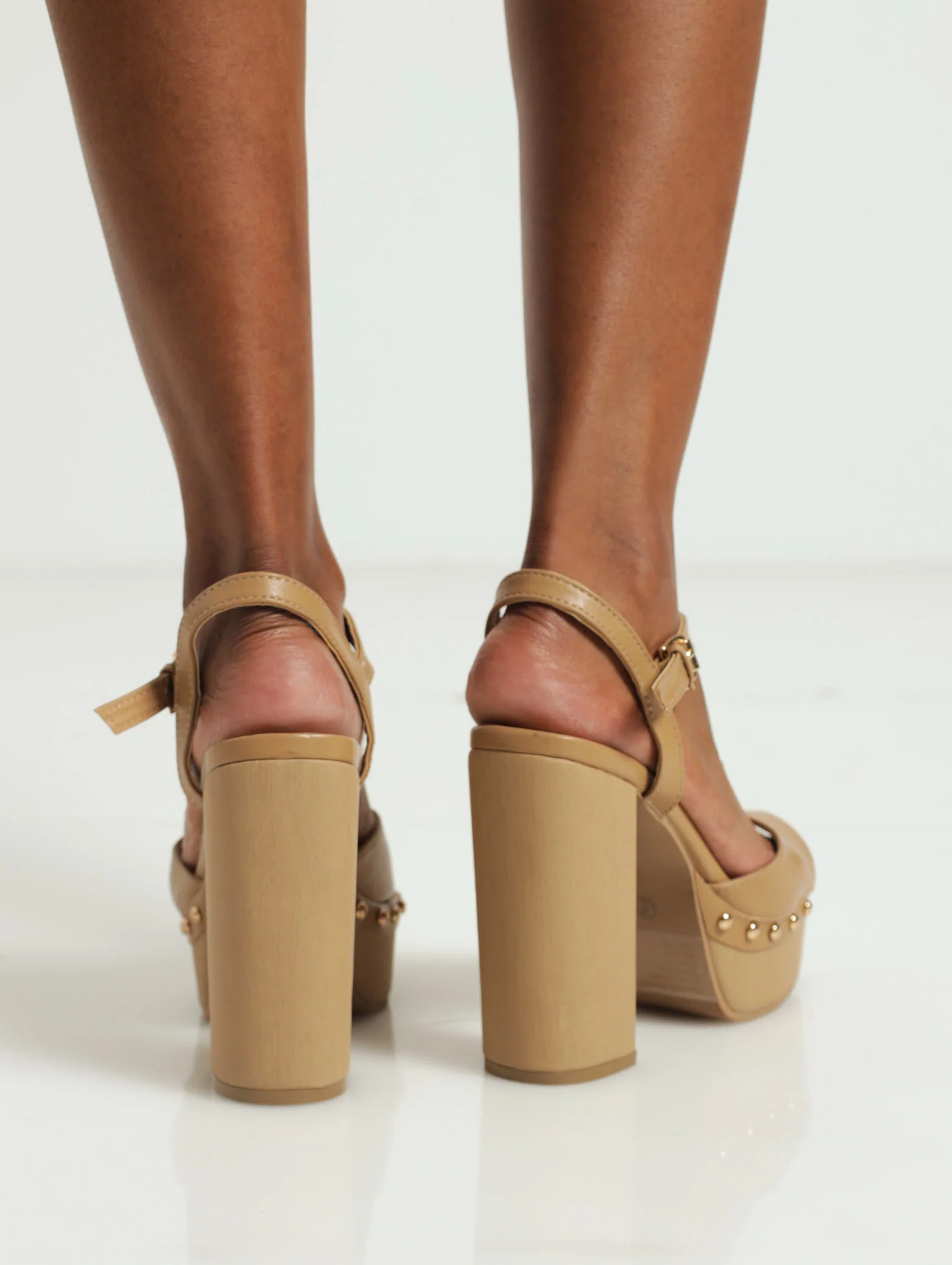 Hi Block Platform Clog With Studs & Ankle Buckle - Image 3