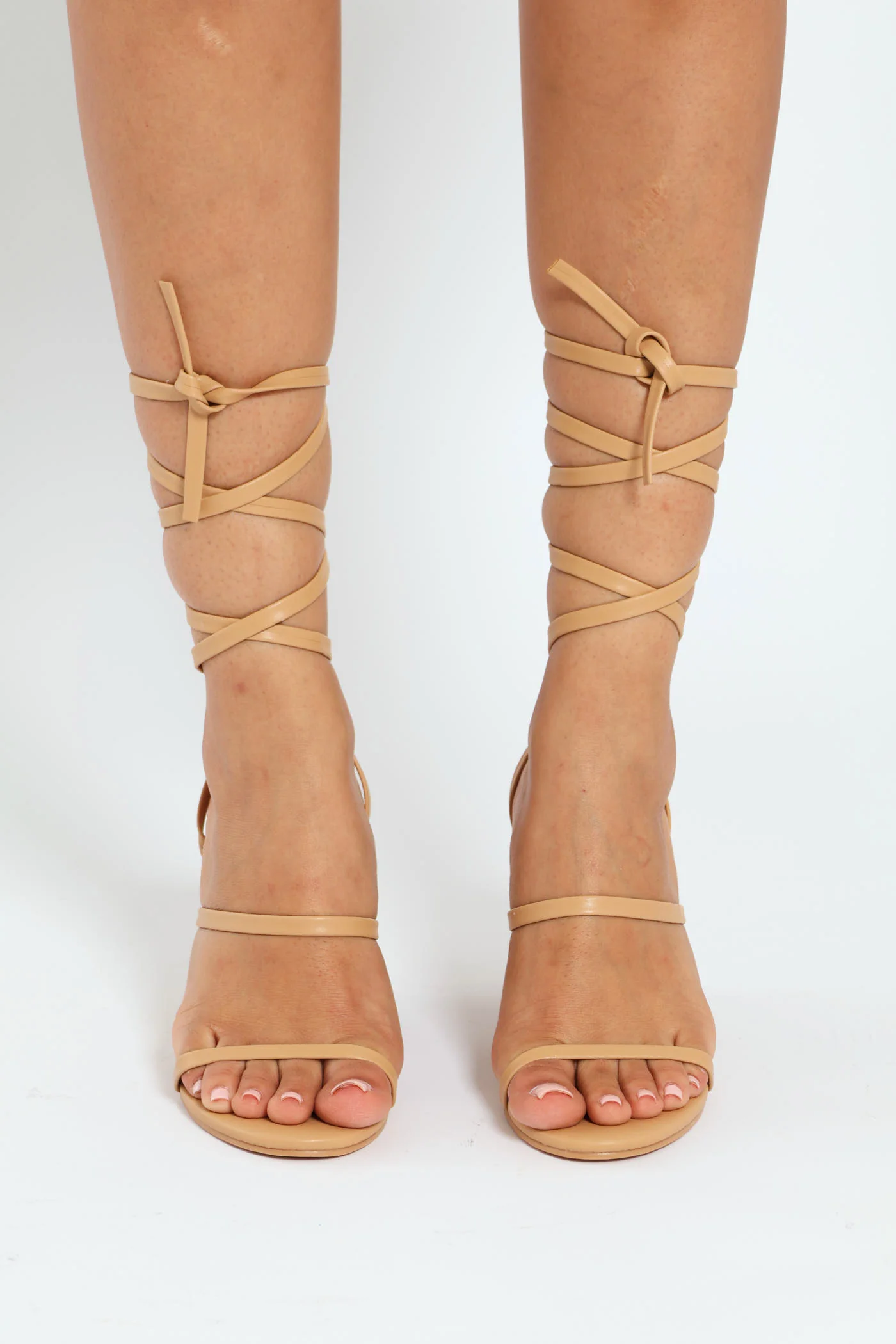 Hi Espadrille Double Strap Tie Up Wedge Heel - Beige - Image 4