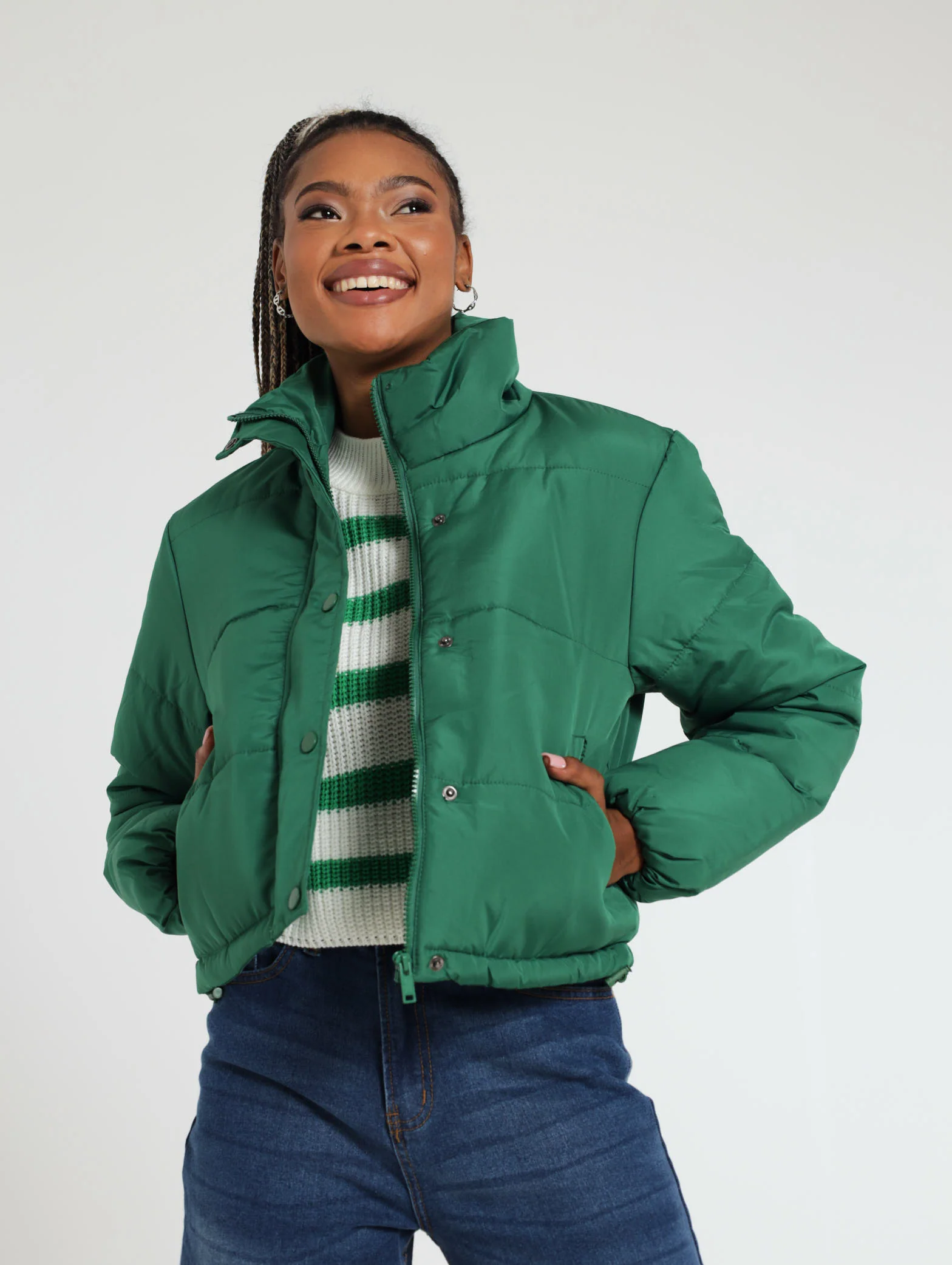 Hi Neck Bomber Jacket