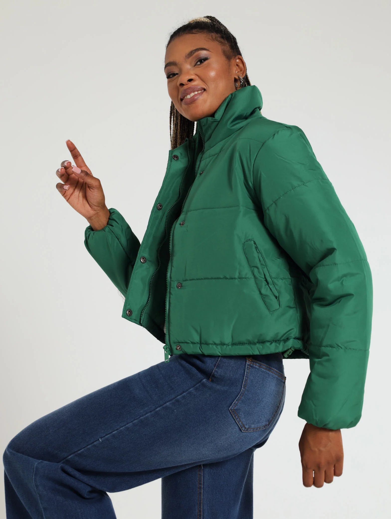 Hi Neck Bomber Jacket - Image 2