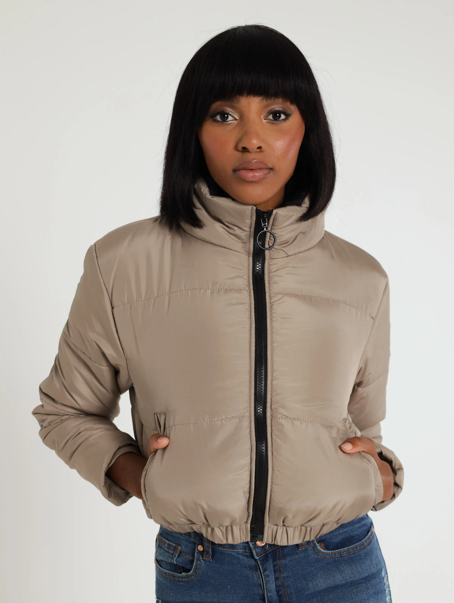 Hi Neck Bomber Jacket