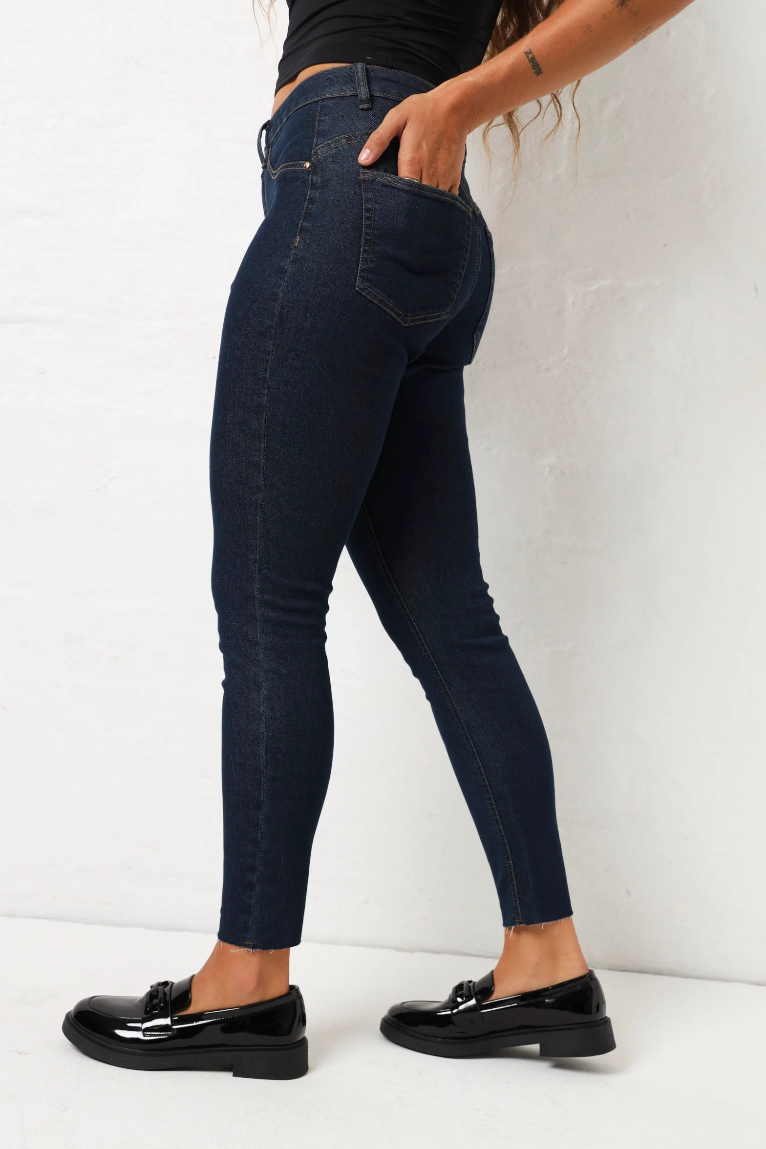 Hi Rise Ankle Grazer Skinny - Ink - Image 3
