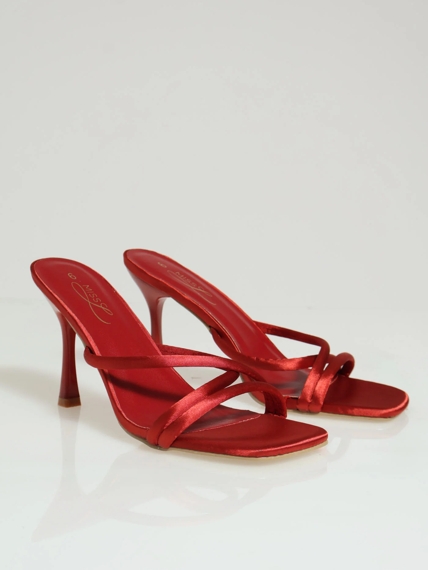 Hi Shaped Asymmetrical Strappy Mule Heel - Salmon