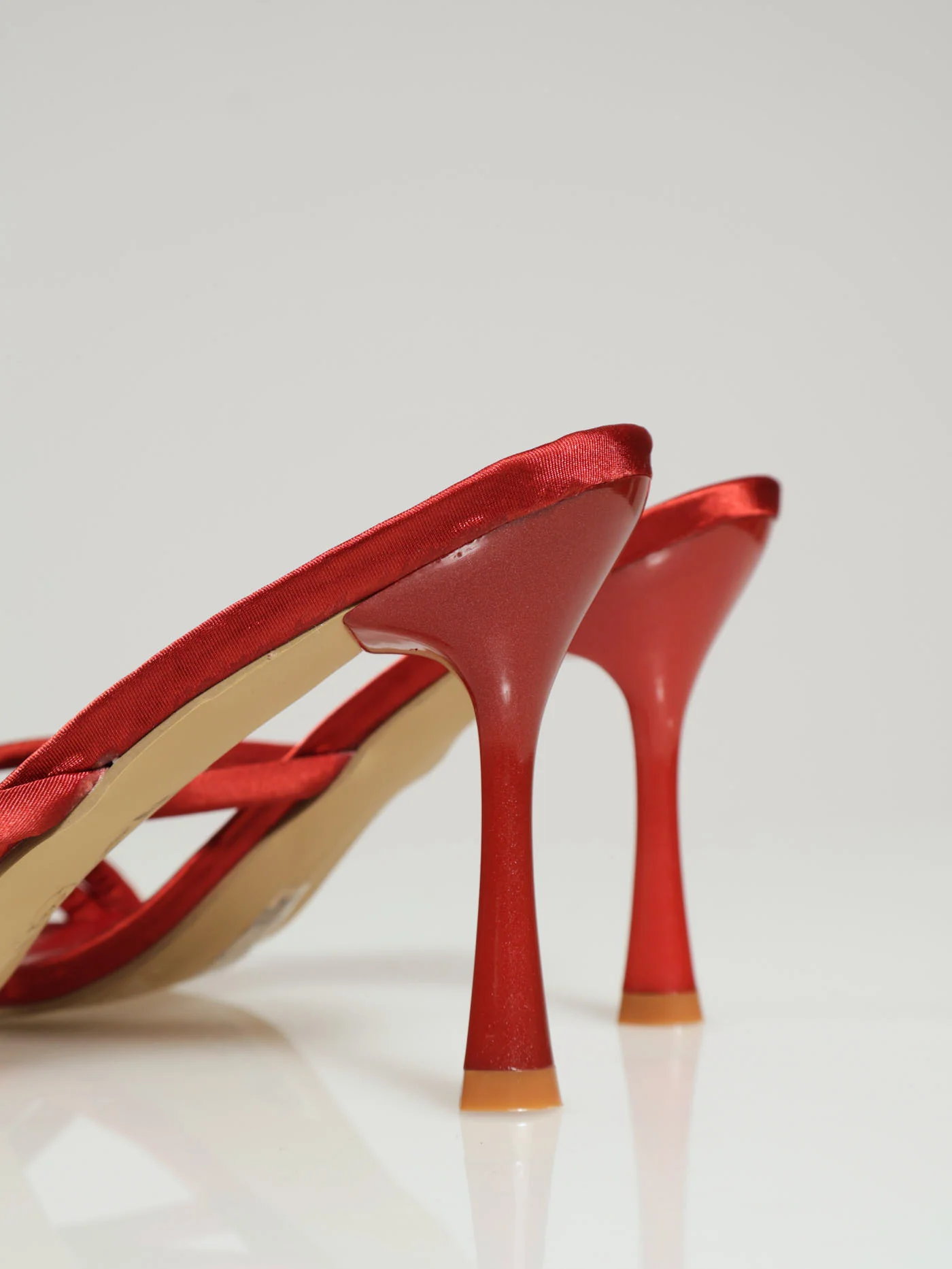 Hi Shaped Asymmetrical Strappy Mule Heel - Salmon - Image 4