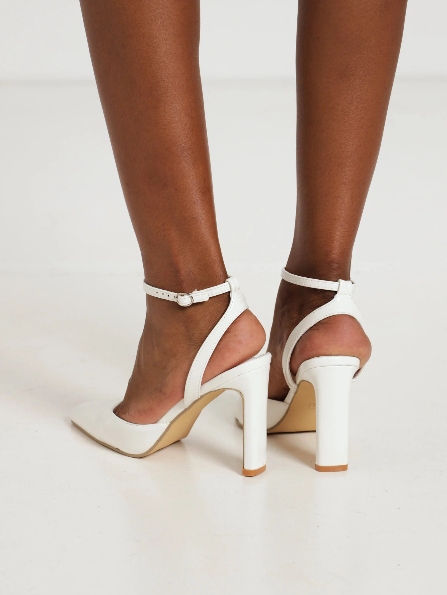 Hi Shaped Block Court Heel With Ankle Strap - Image 3