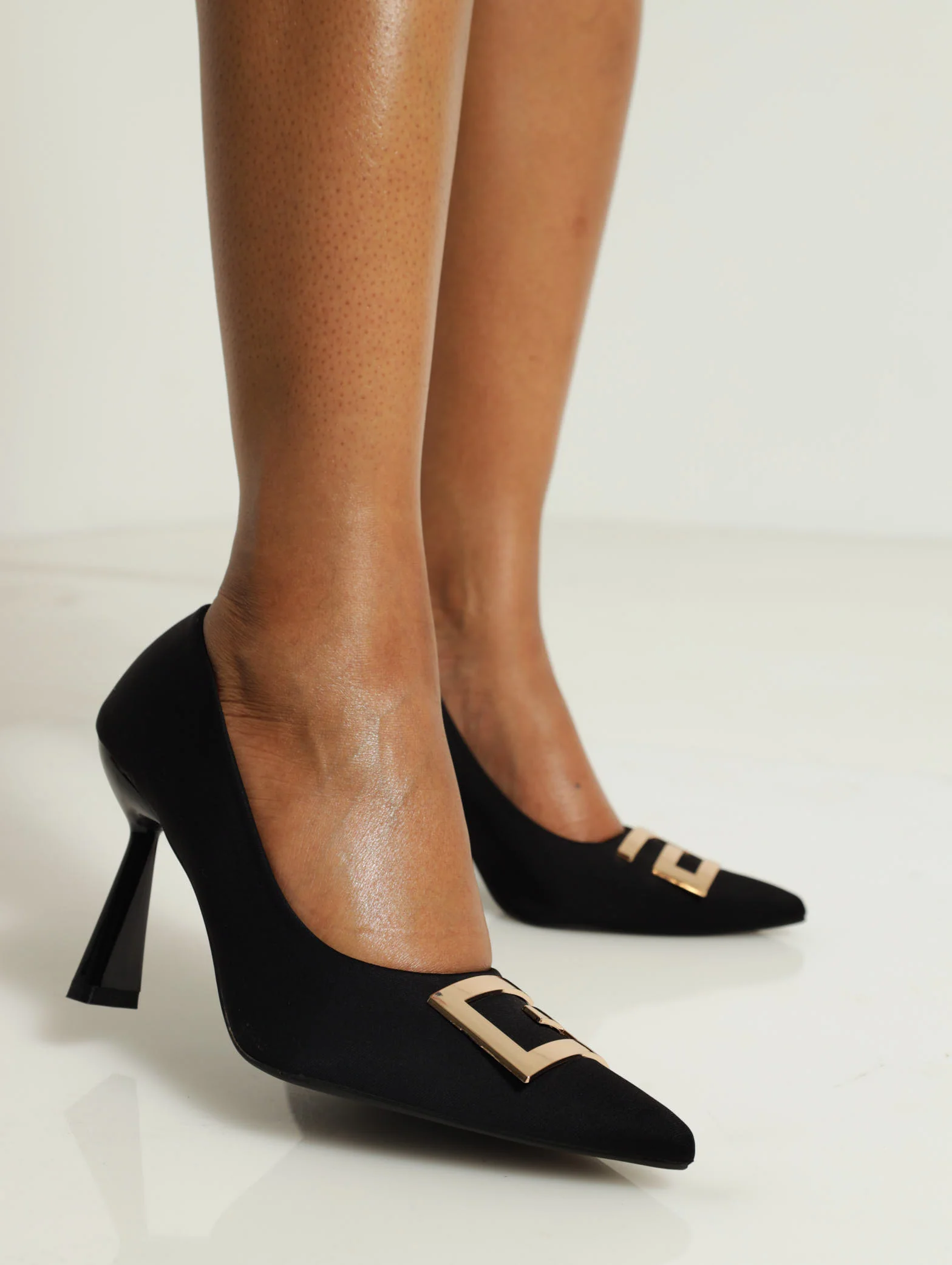 Hi Shaped Court Heel With Monogram Trim - Image 2