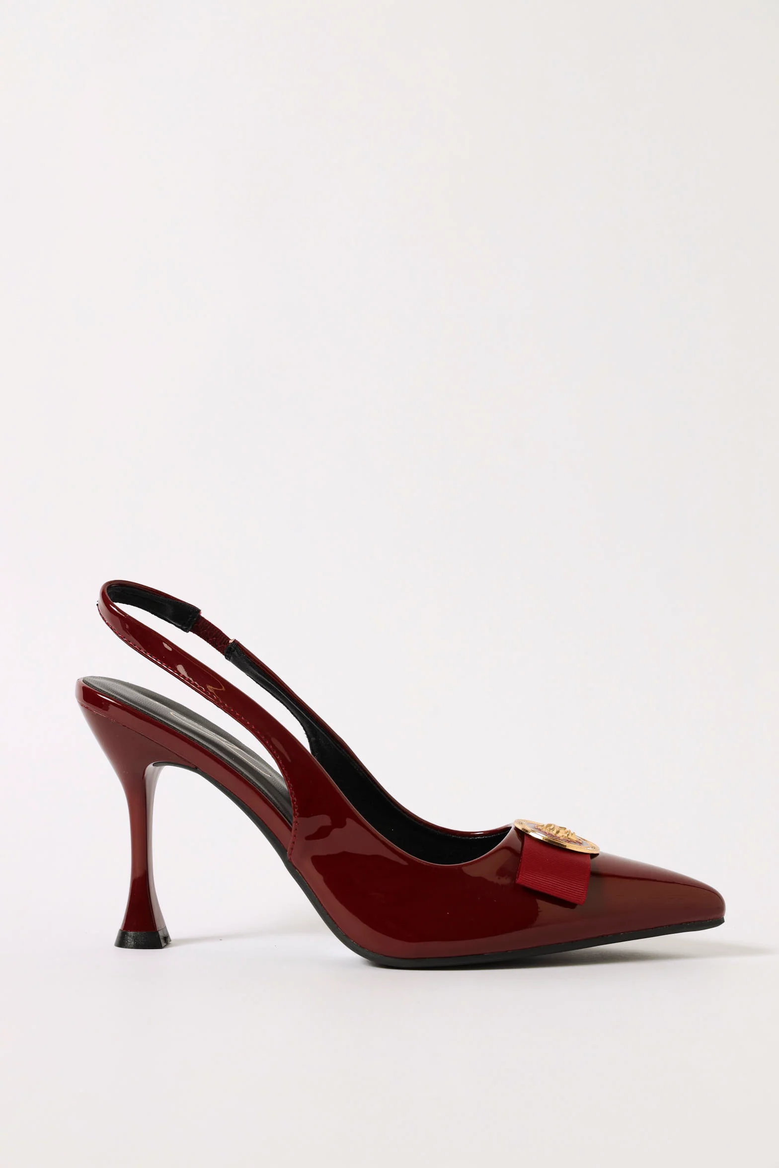 Hi Shaped Pointy Slingback Court Heel - Oxblood - Image 3