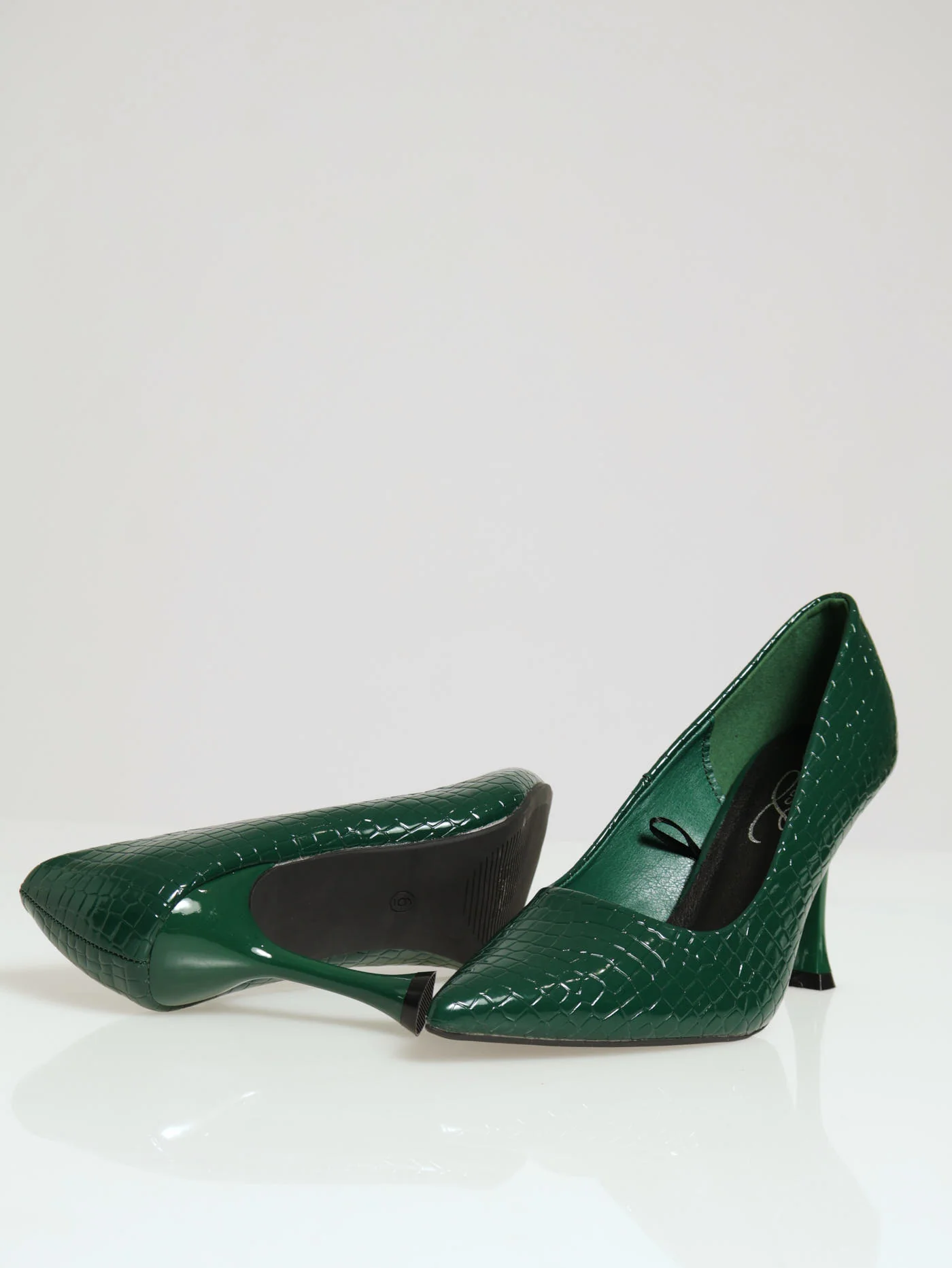 Hi Shaped Stiletto Classic Full Court Heel - Emerald - Image 4