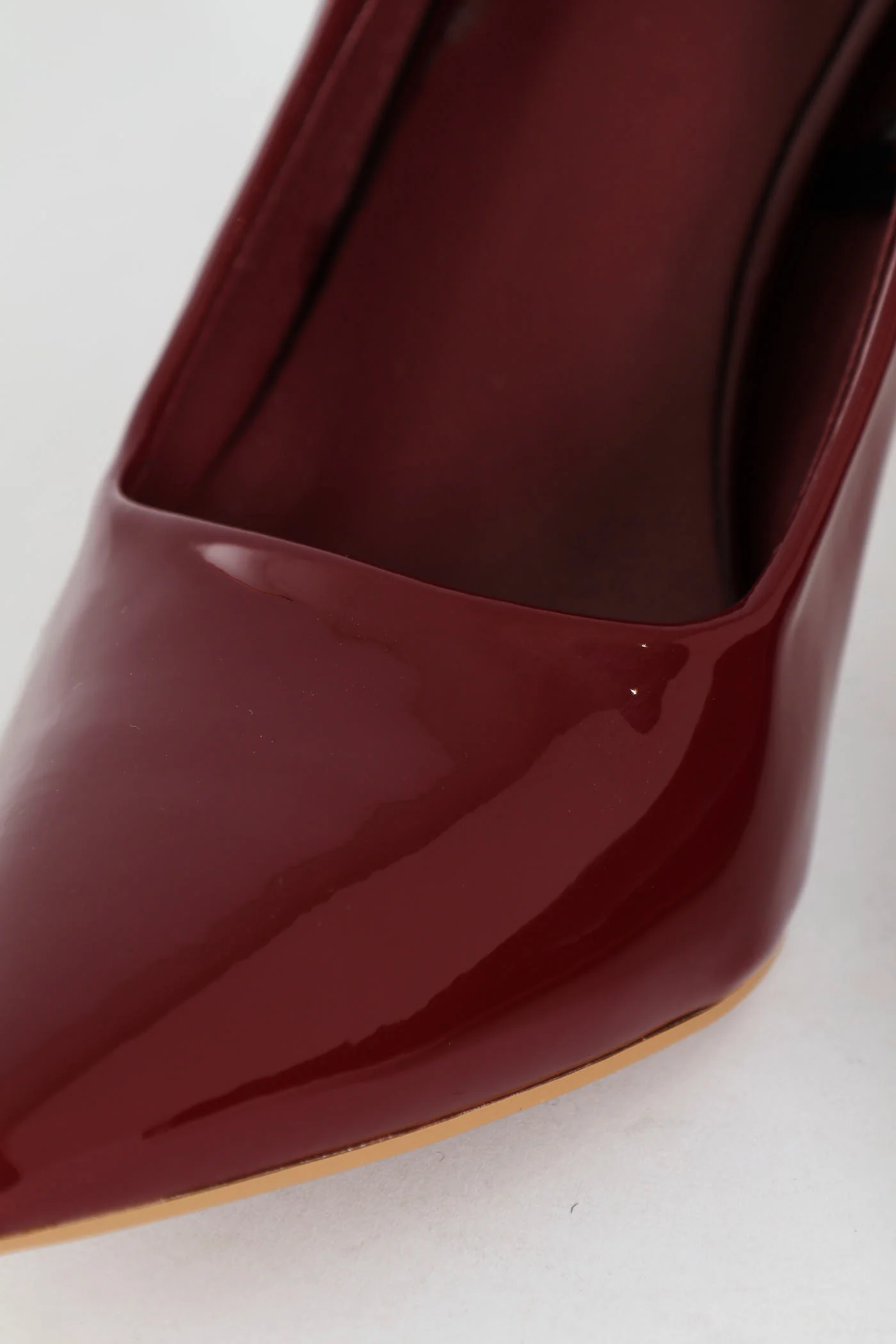 Hi Shaped Stiletto Classic Full Court Patent Heel - Burgundy - Image 2