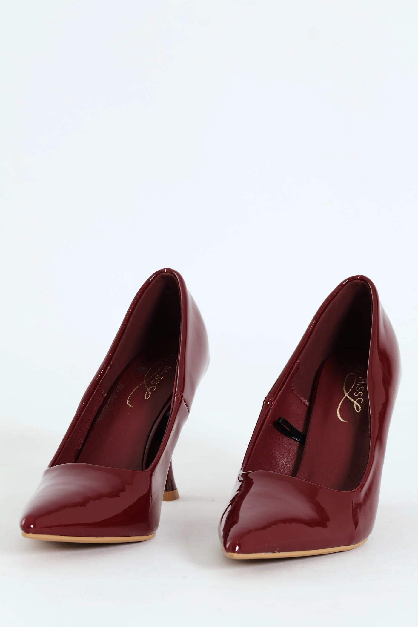Hi Shaped Stiletto Classic Full Court Patent Heel - Burgundy - Image 3