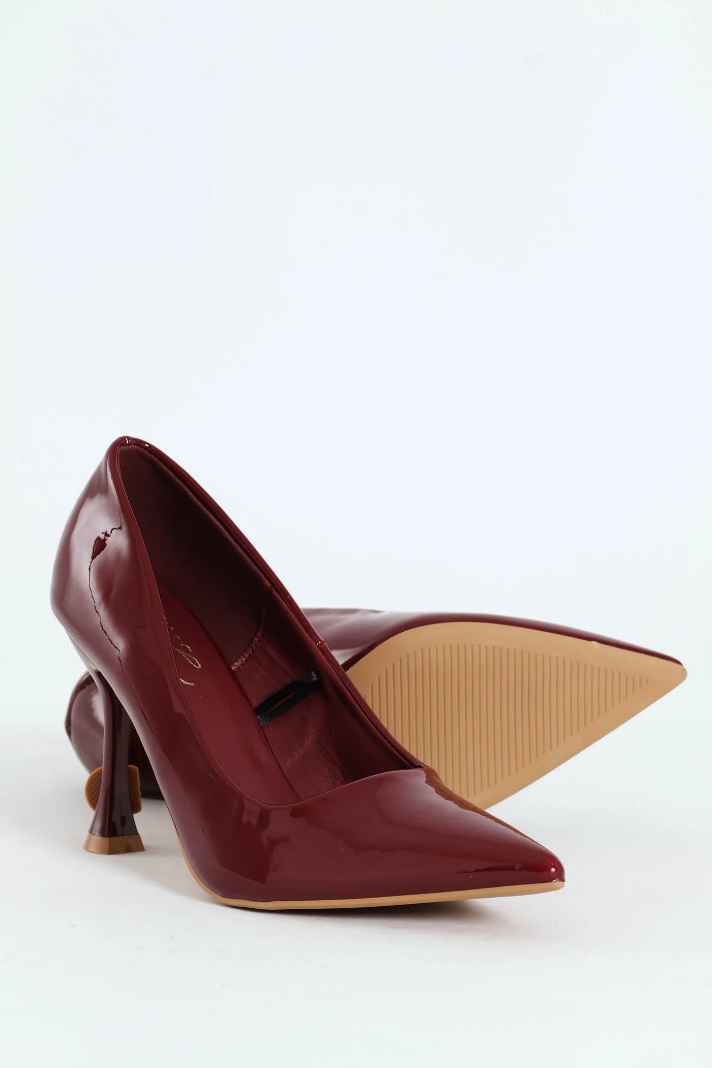 Hi Shaped Stiletto Classic Full Court Patent Heel - Burgundy - Image 4
