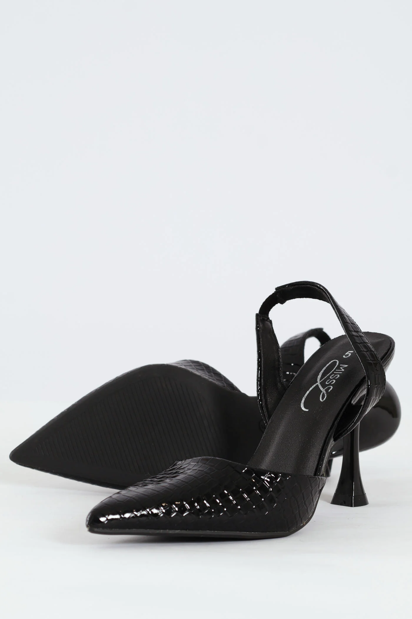Hi Slingback Court Pointy Heel - Black - Image 5