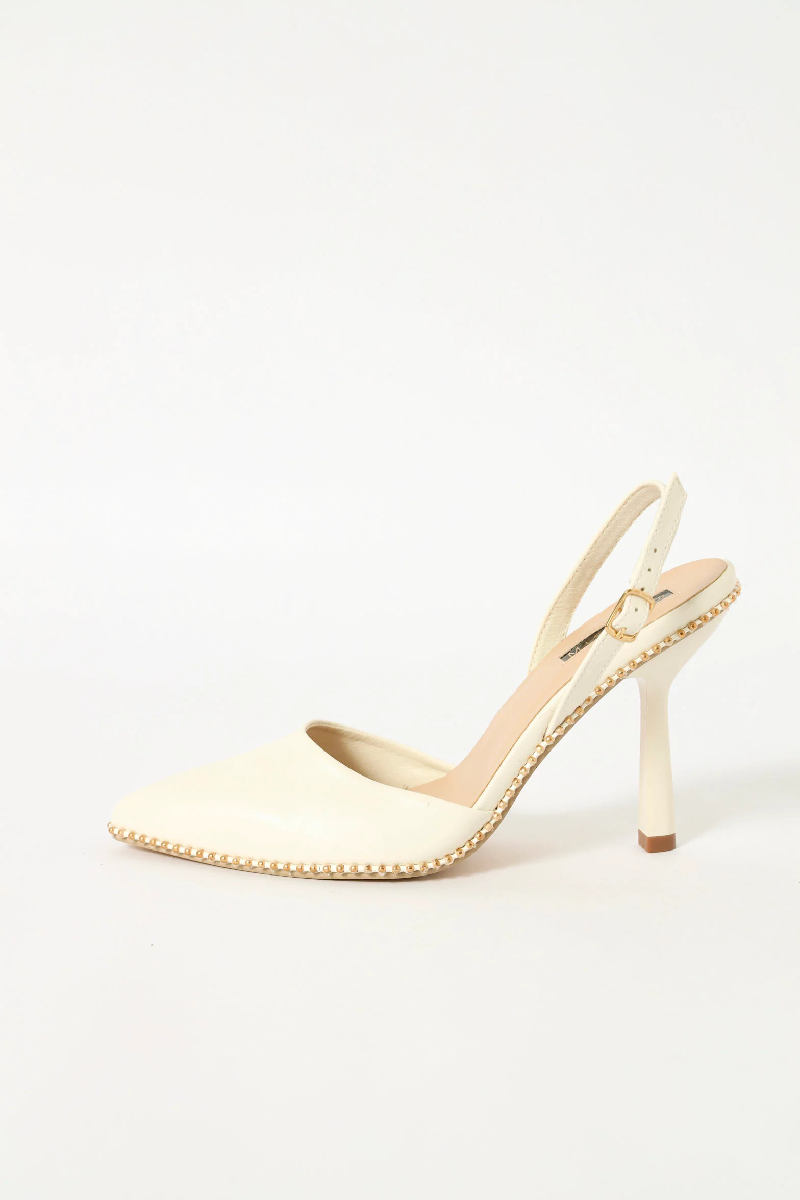 Hi Stiletto Pointed Slingback Court Heel - Off White