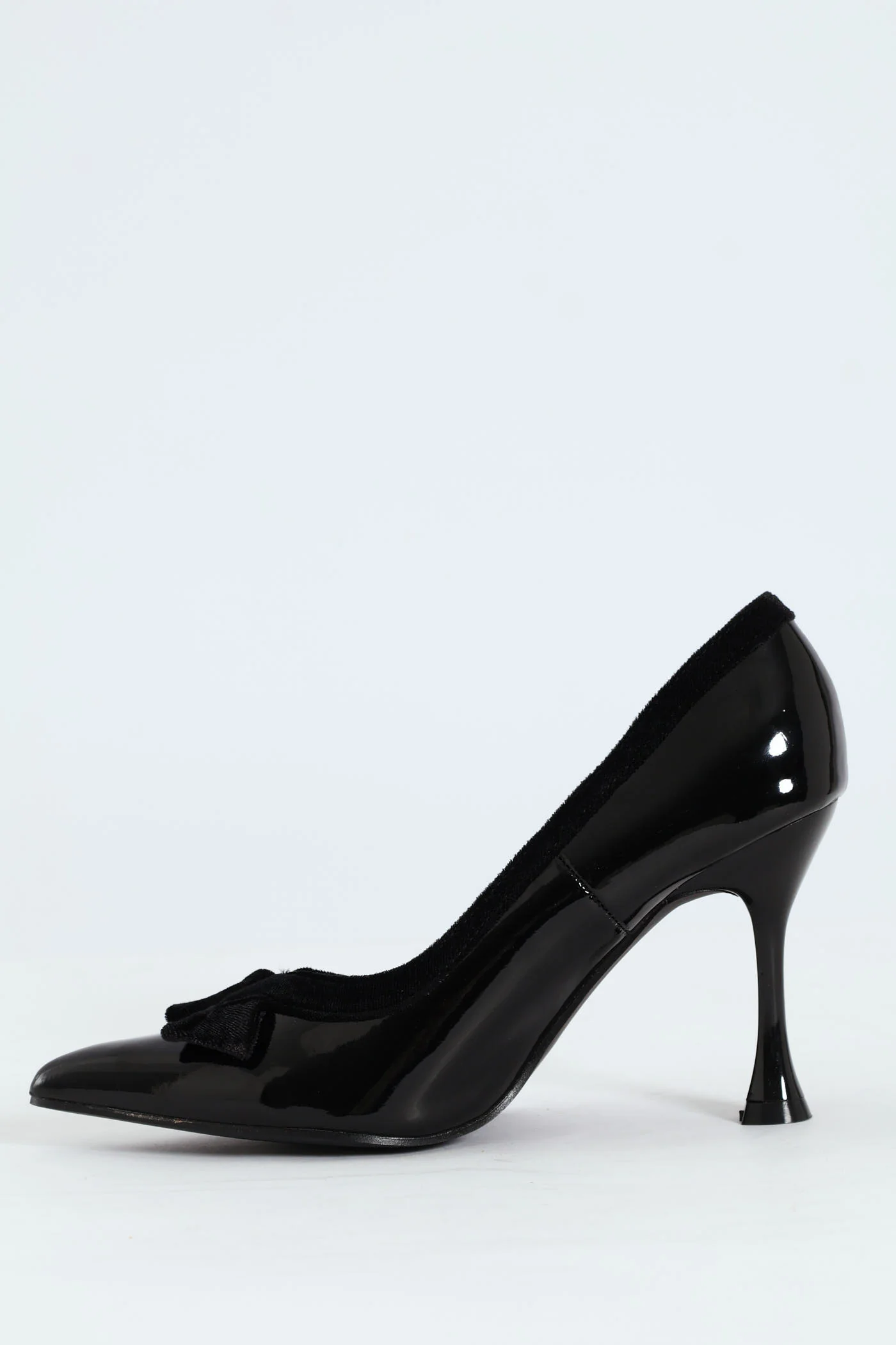 Hi Stiletto Pointy Court Heel - Black