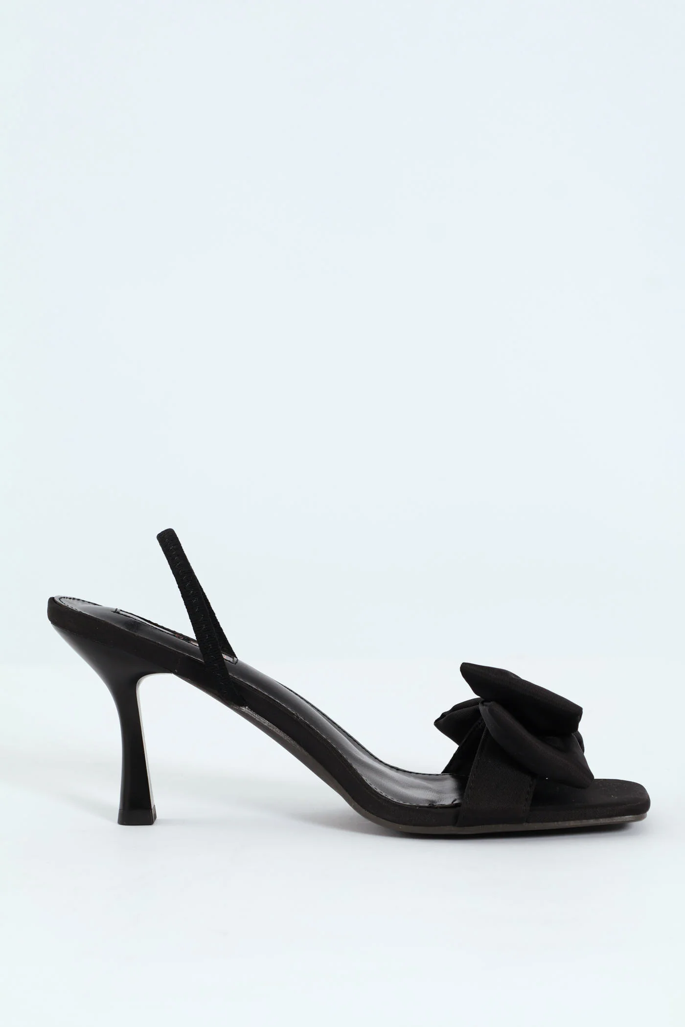 Hi Stiletto Slingback Mule Heel With Double Bow - Black - Image 6