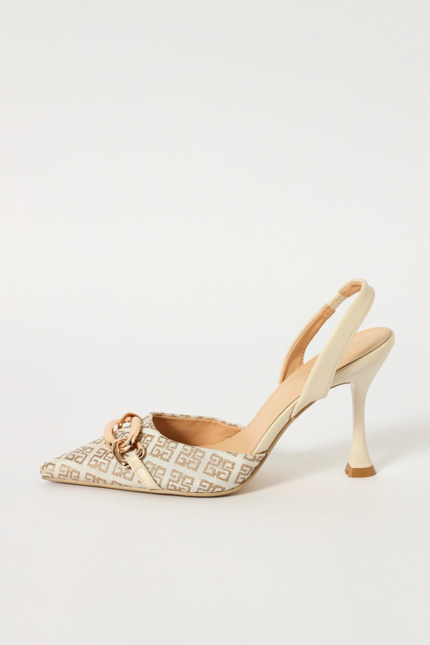 High Shaped Monogram Court Heel - Natural - Image 3