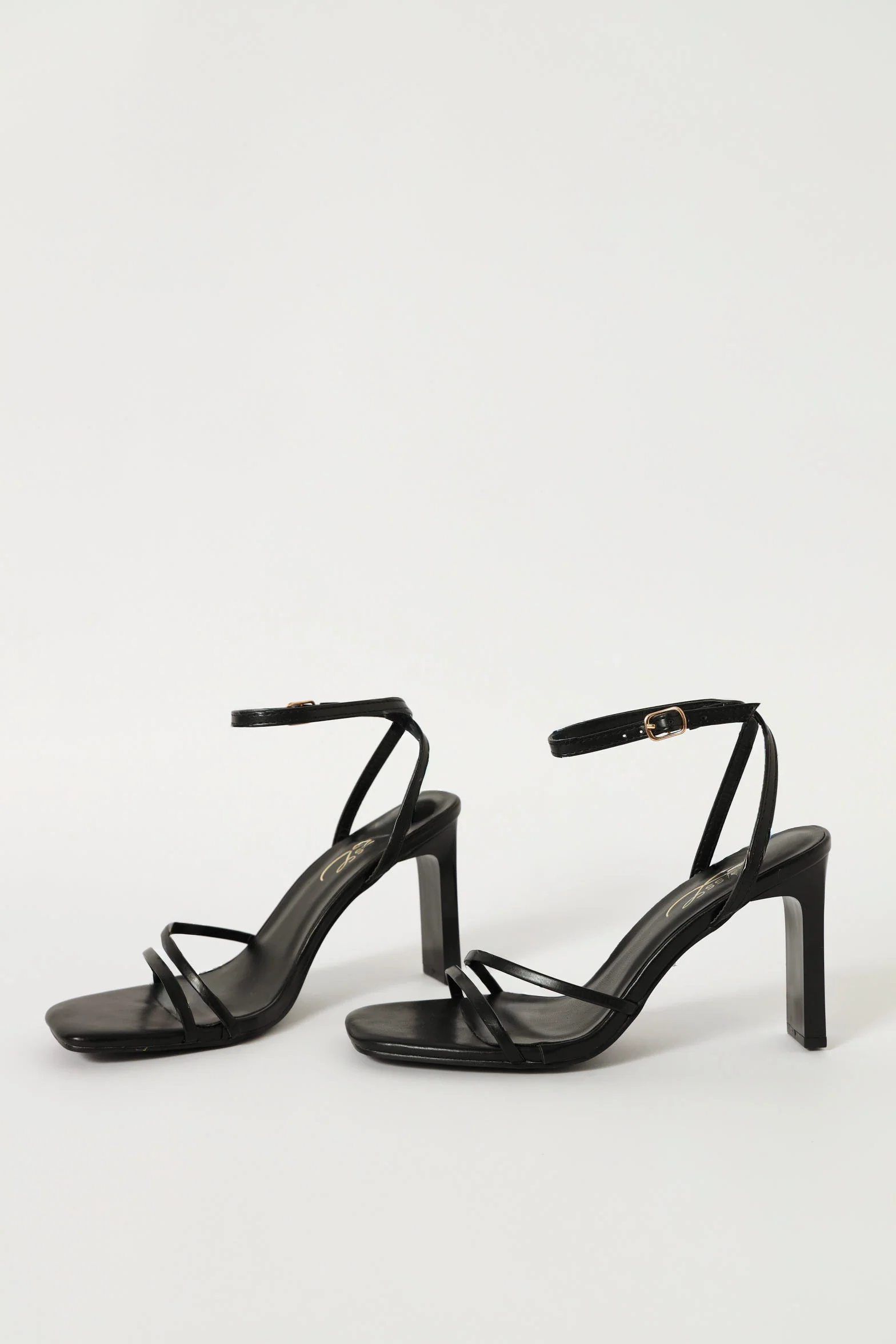 High Square Asymetrical Mule Heel - Black