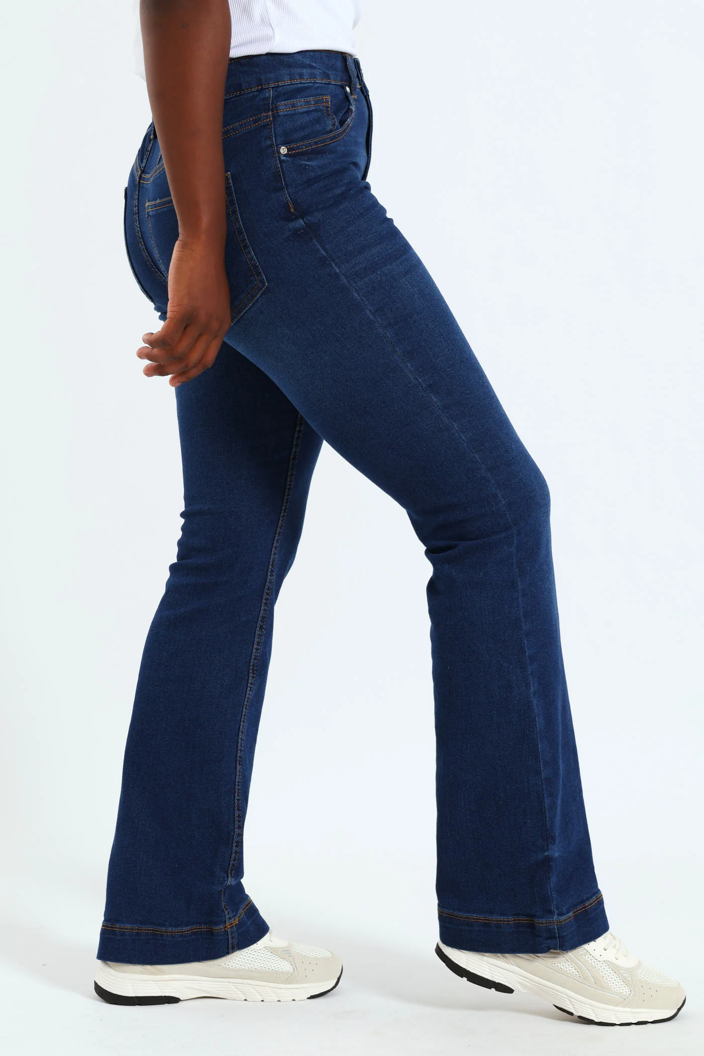 High Waist Tummy Hold Boot Cut Jean - Dark Wash Ink - Image 2