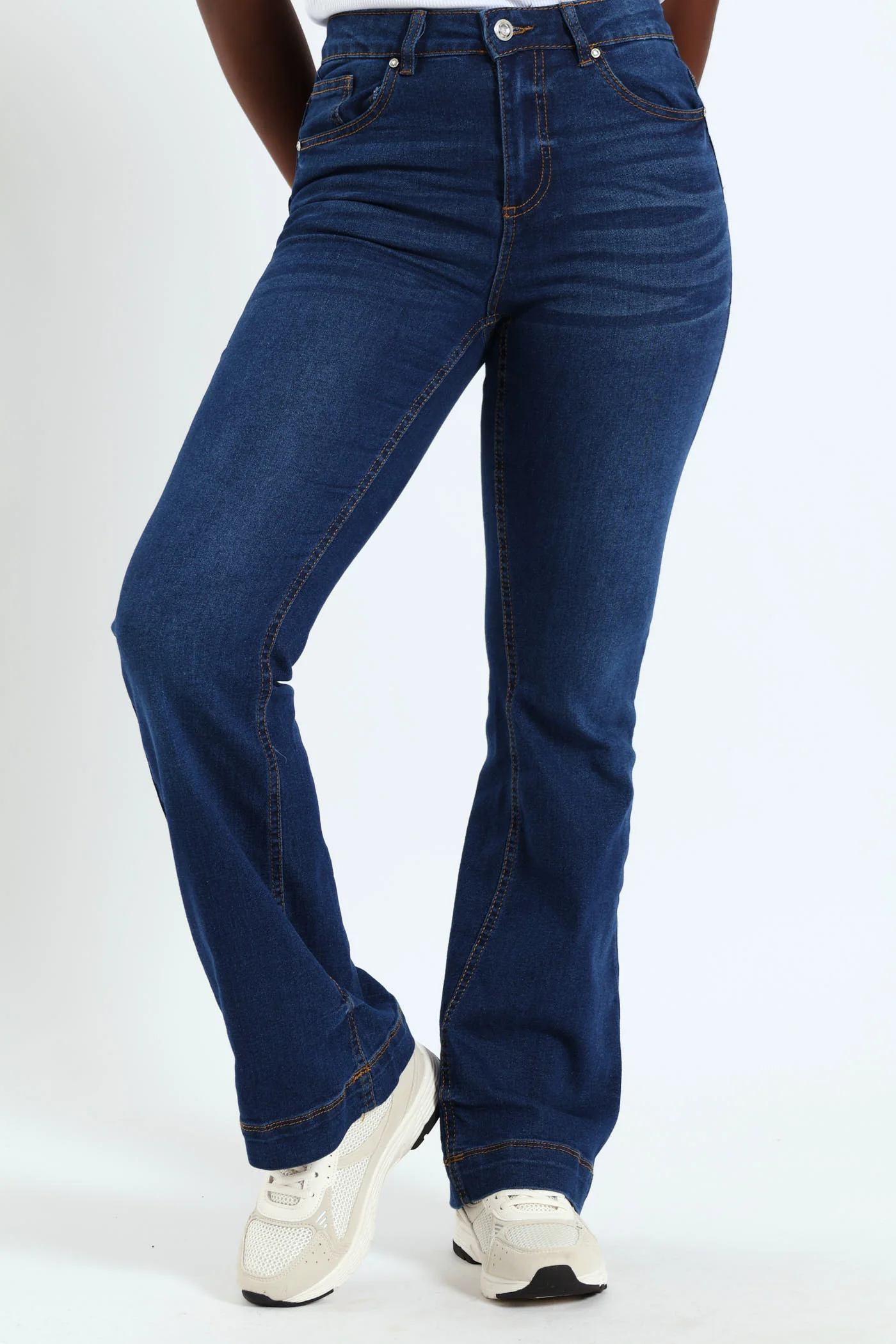 High Waist Tummy Hold Boot Cut Jean - Dark Wash Ink - Image 4