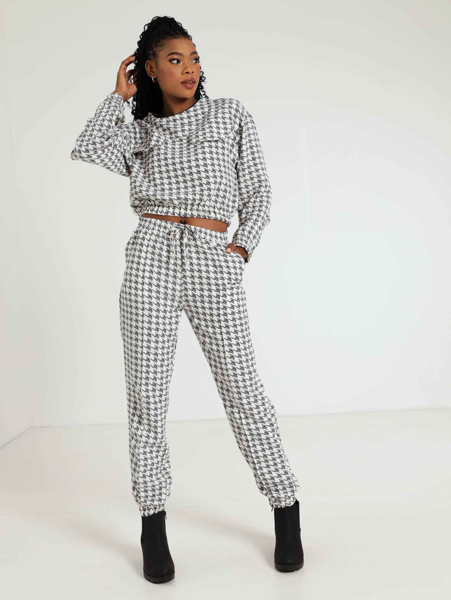 Houndstooth Pocket Front Pullover - Image 2