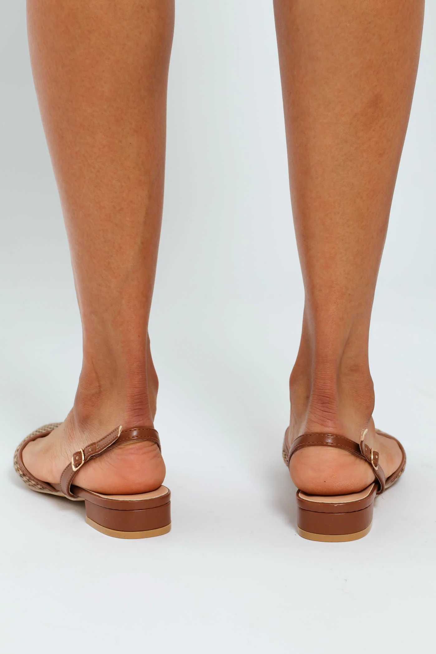 Houndstooth Pointy Slingback Pump - Tan - Image 2