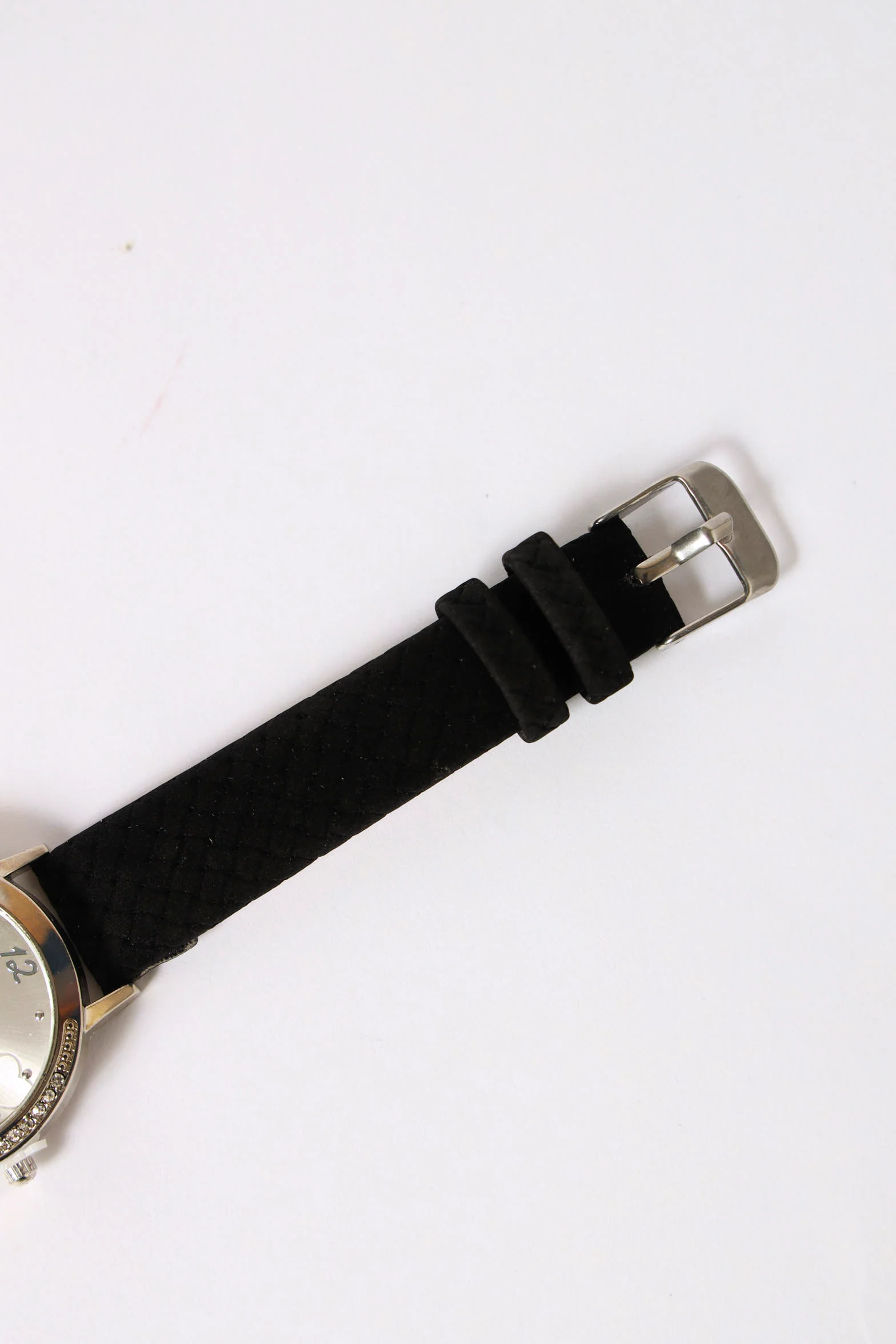 Inner Heart Dial PU Strap Watch - Black - Image 3