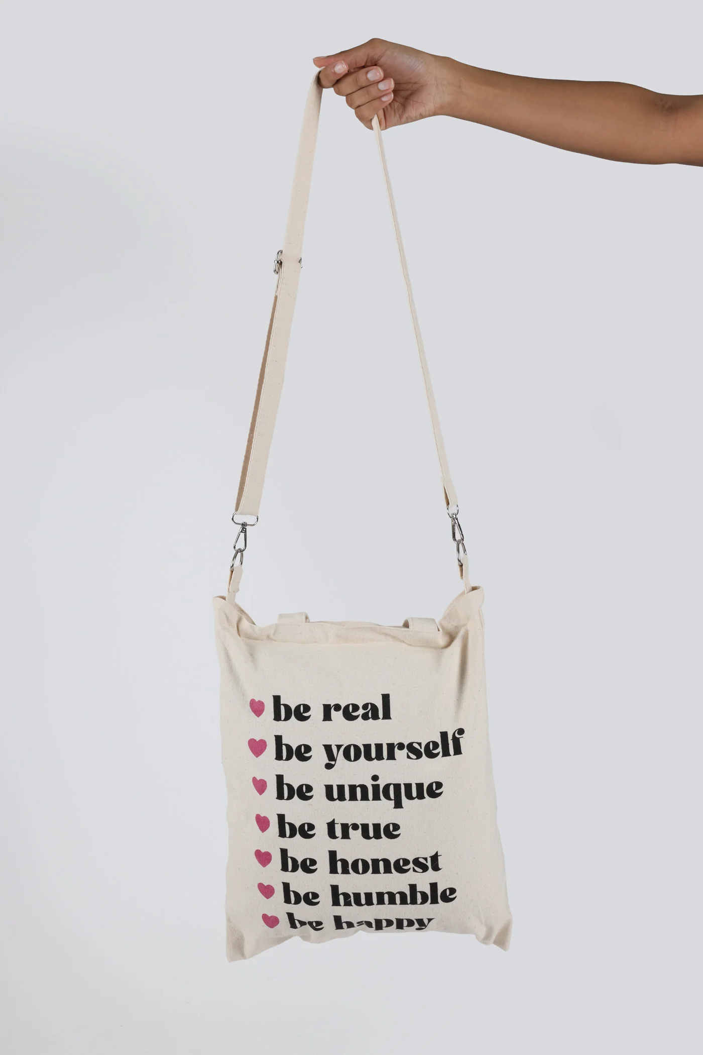 Inspo Slogan Canvas Shopper Bag - Natural - Image 5